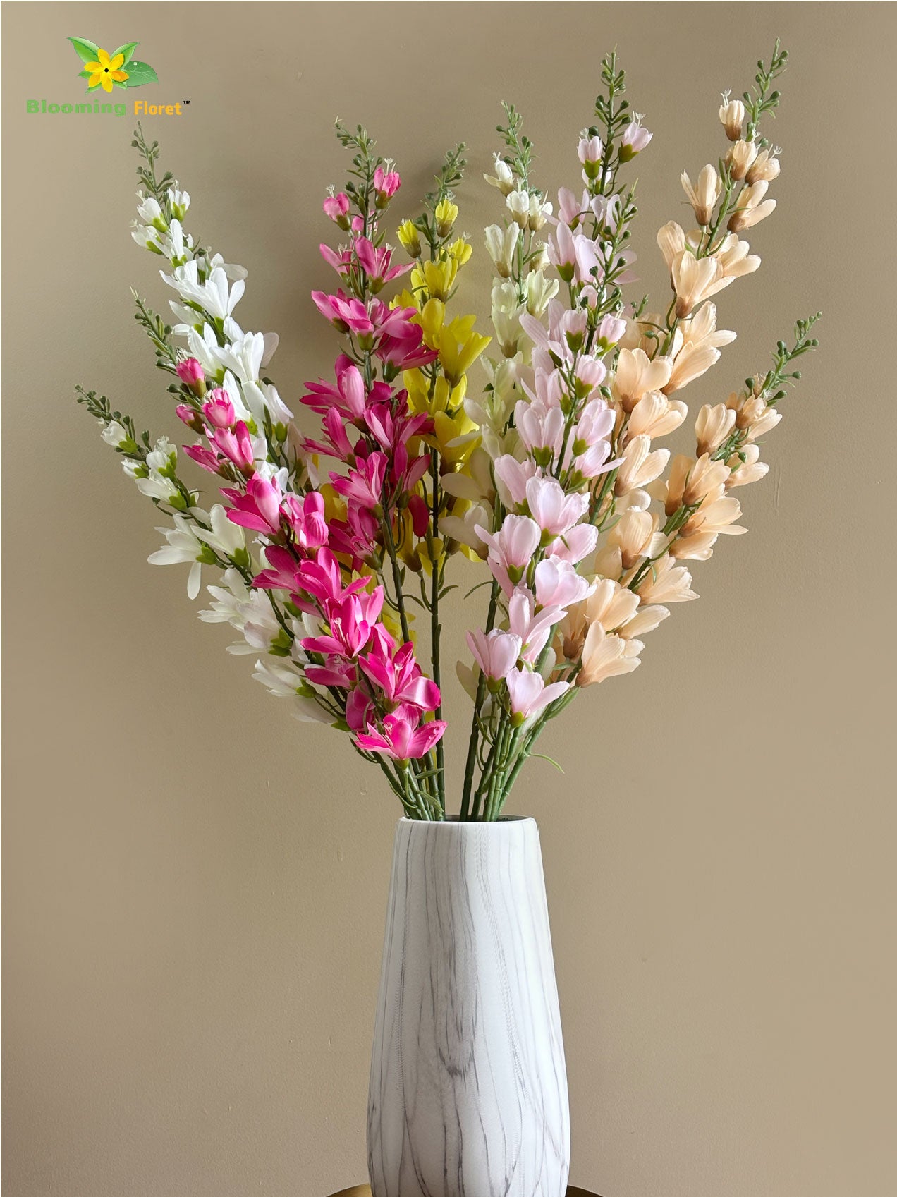 Artificial Orchid Flower Bunch for Decor | 106 cm | Set of 6