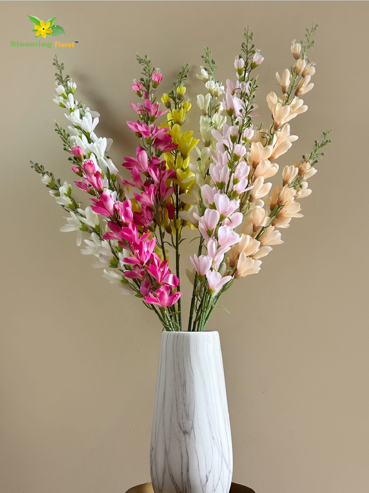 Artificial Orchid Flower Bunch for Decor | 106 cm | Set of 6