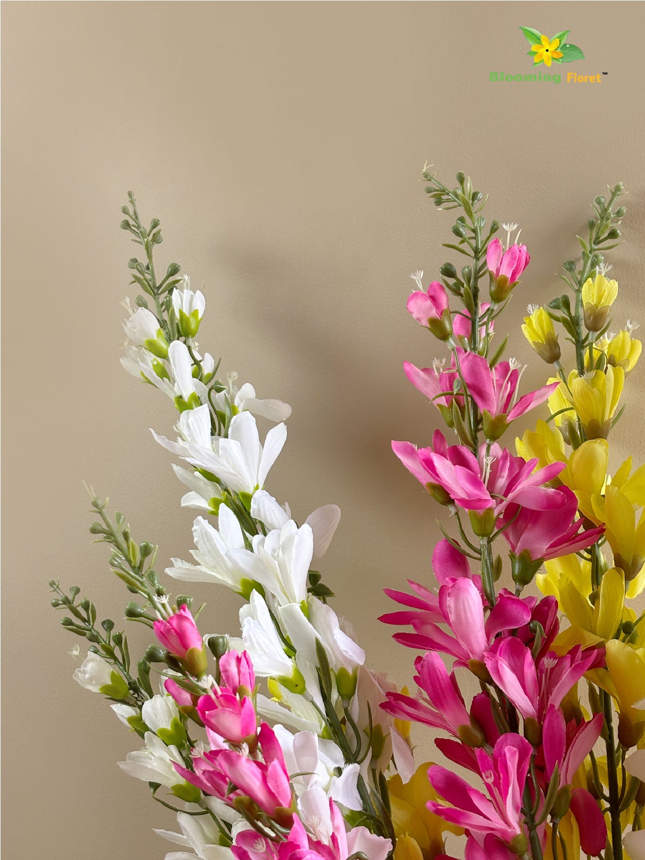 Artificial Orchid Flower Bunch for Decor | 106 cm | Set of 6