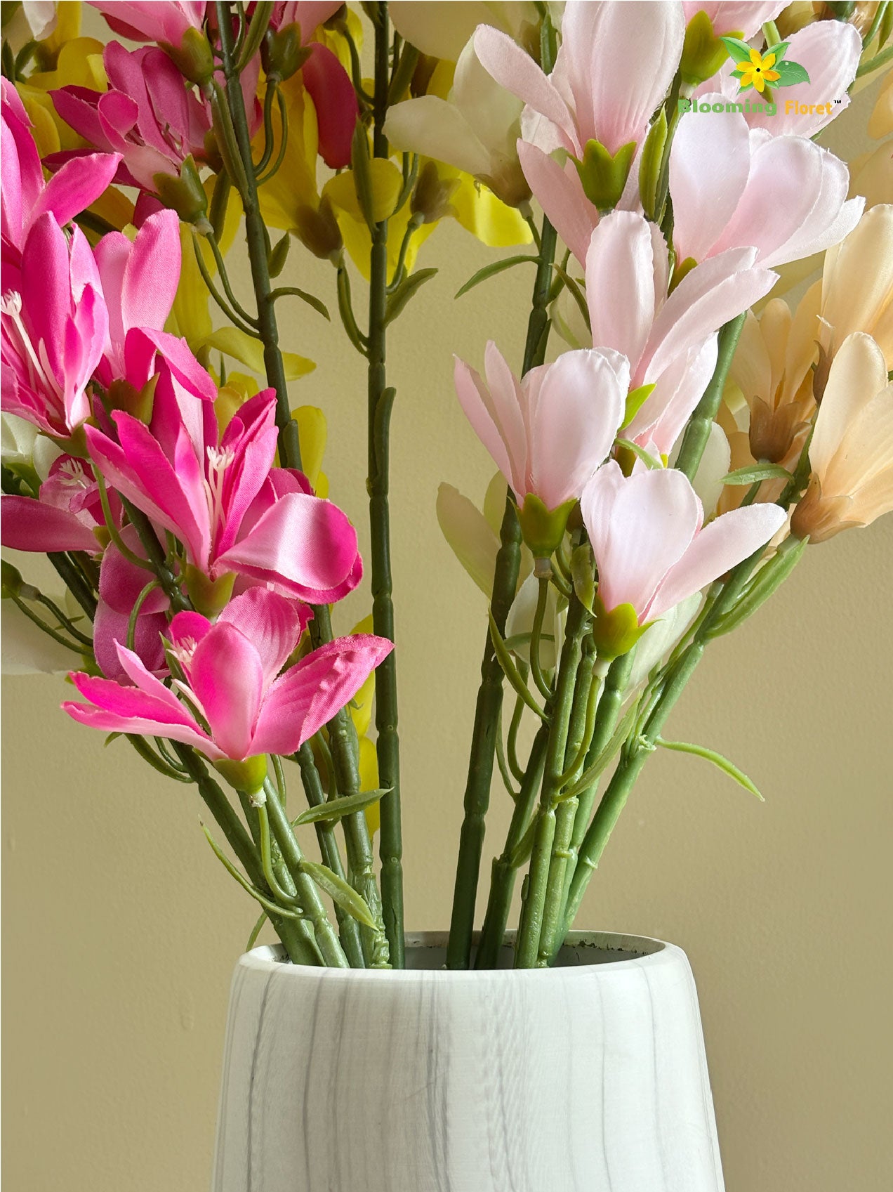 Artificial Orchid Flower Bunch for Decor | 106 cm | Set of 6