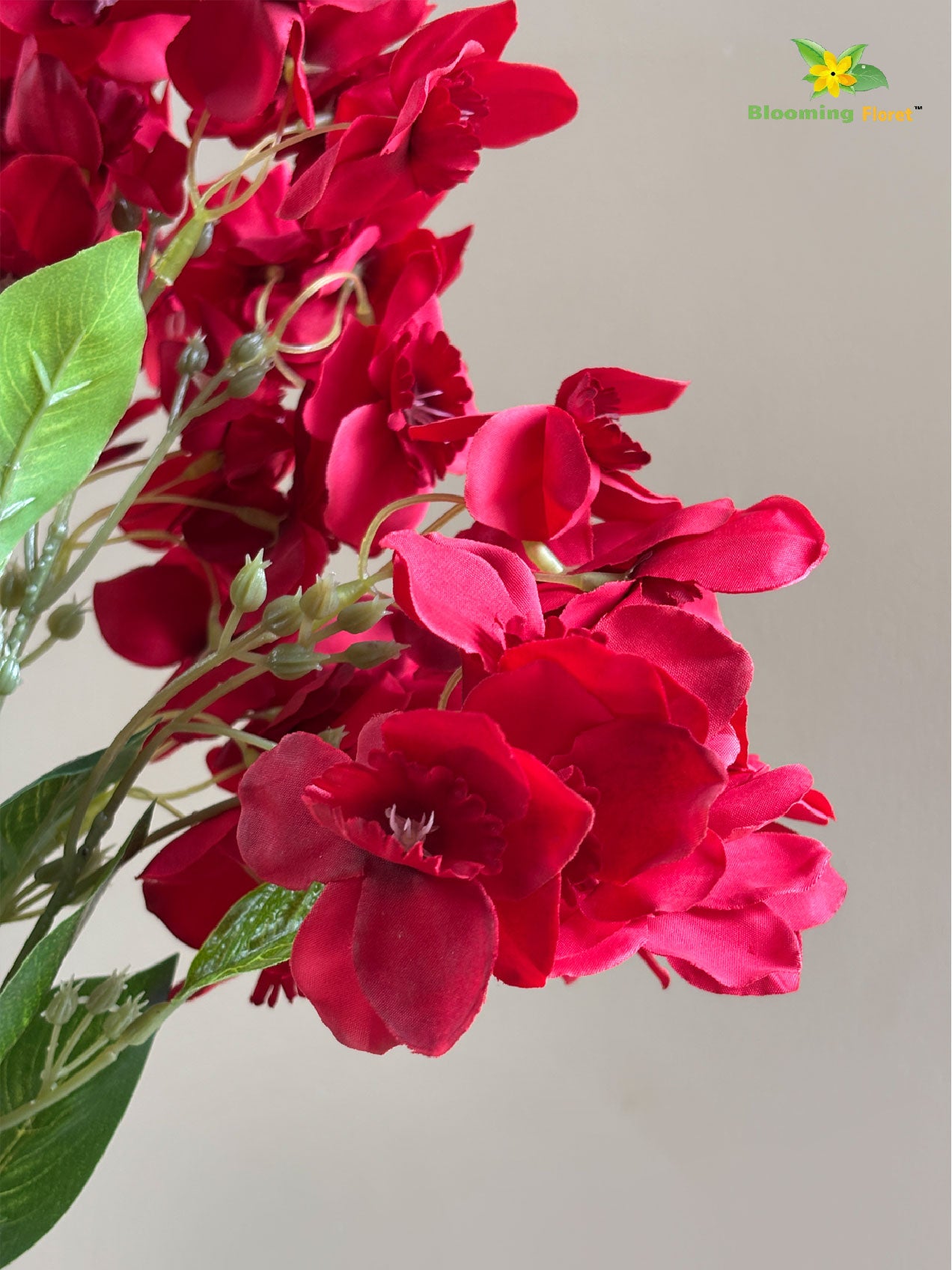 Artificial Daffodil Flower Stick - Red