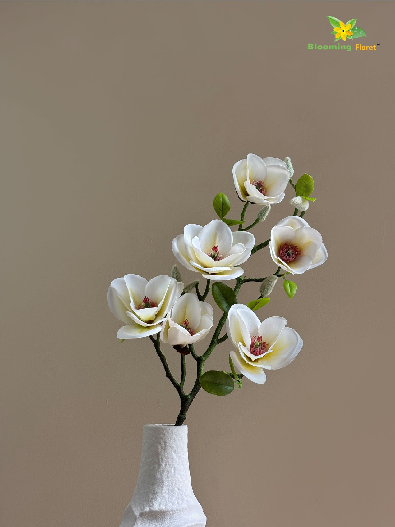 Magnolia Flower Stick - White