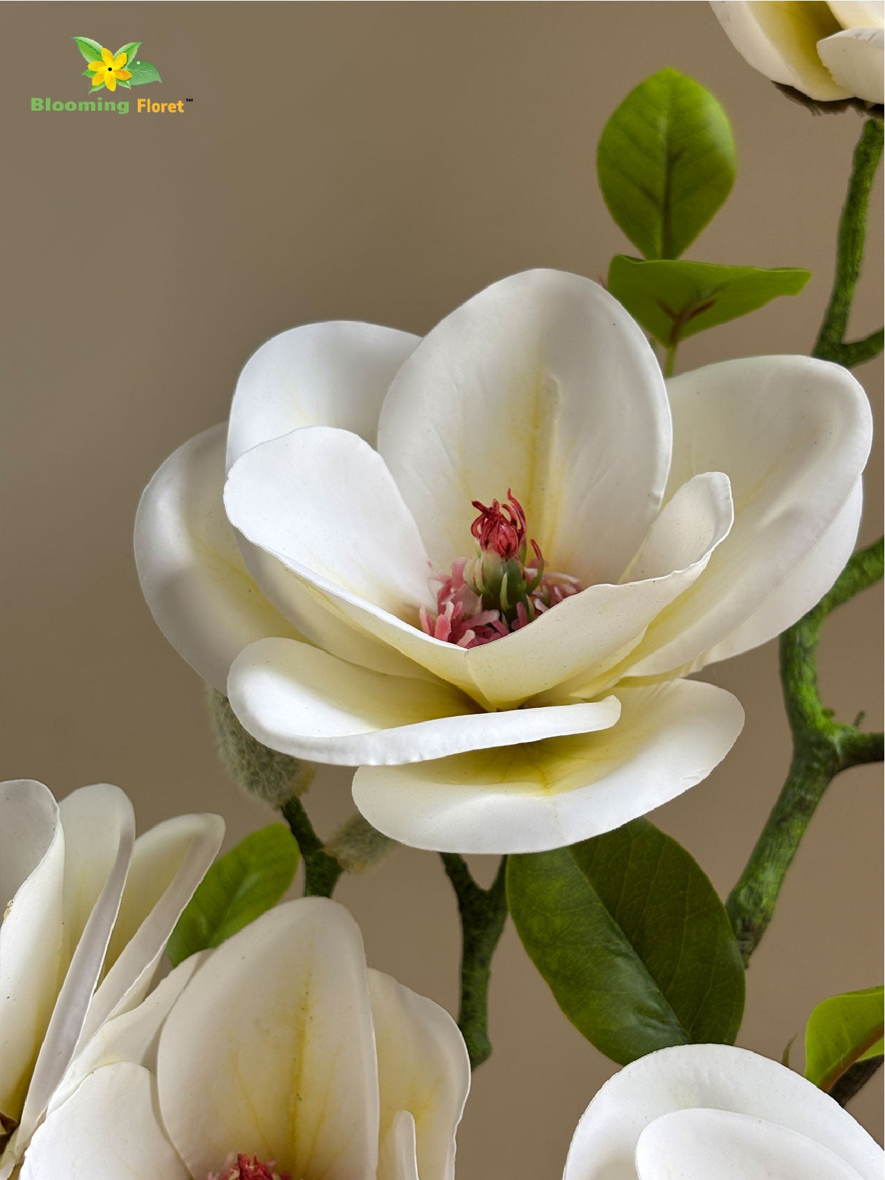 Magnolia Flower Stick - White