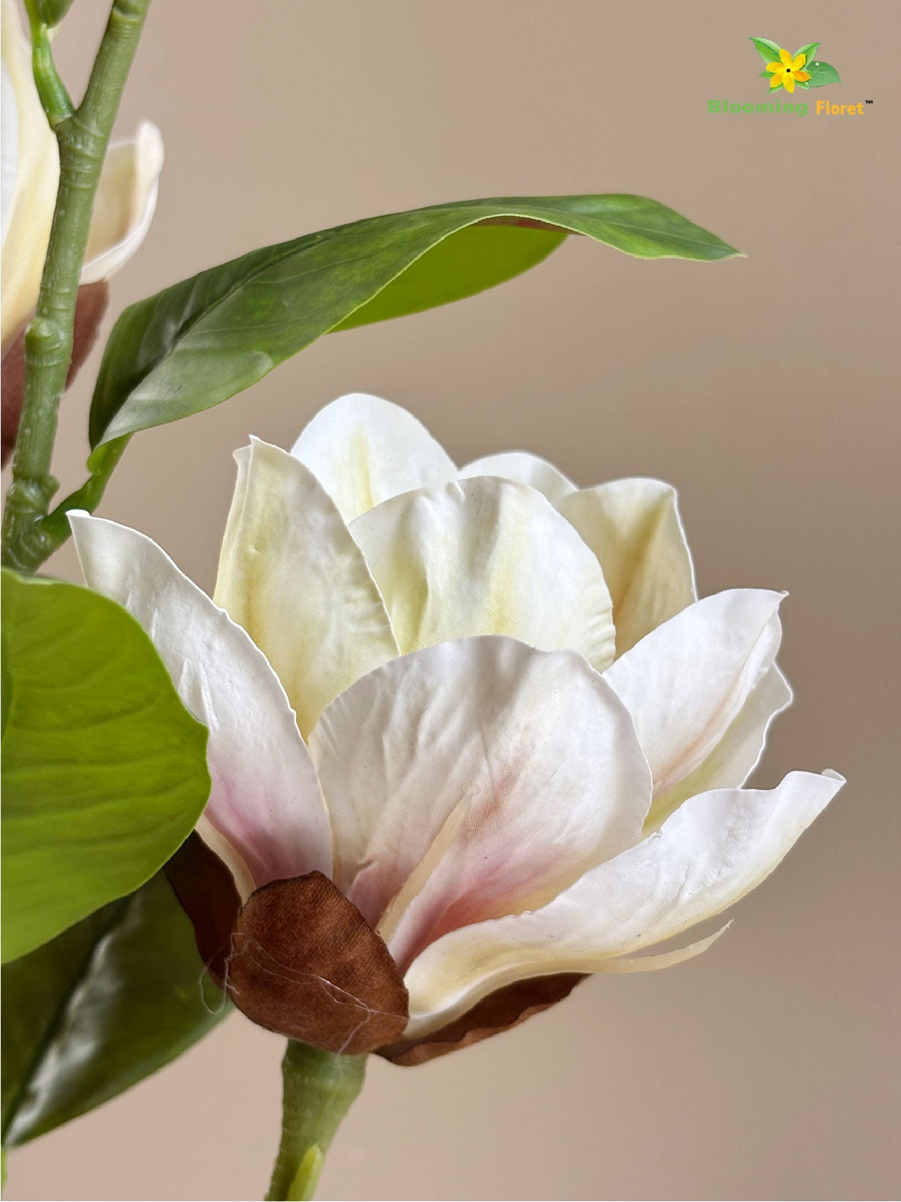 Magnolia Flower Stick - White, Yellow