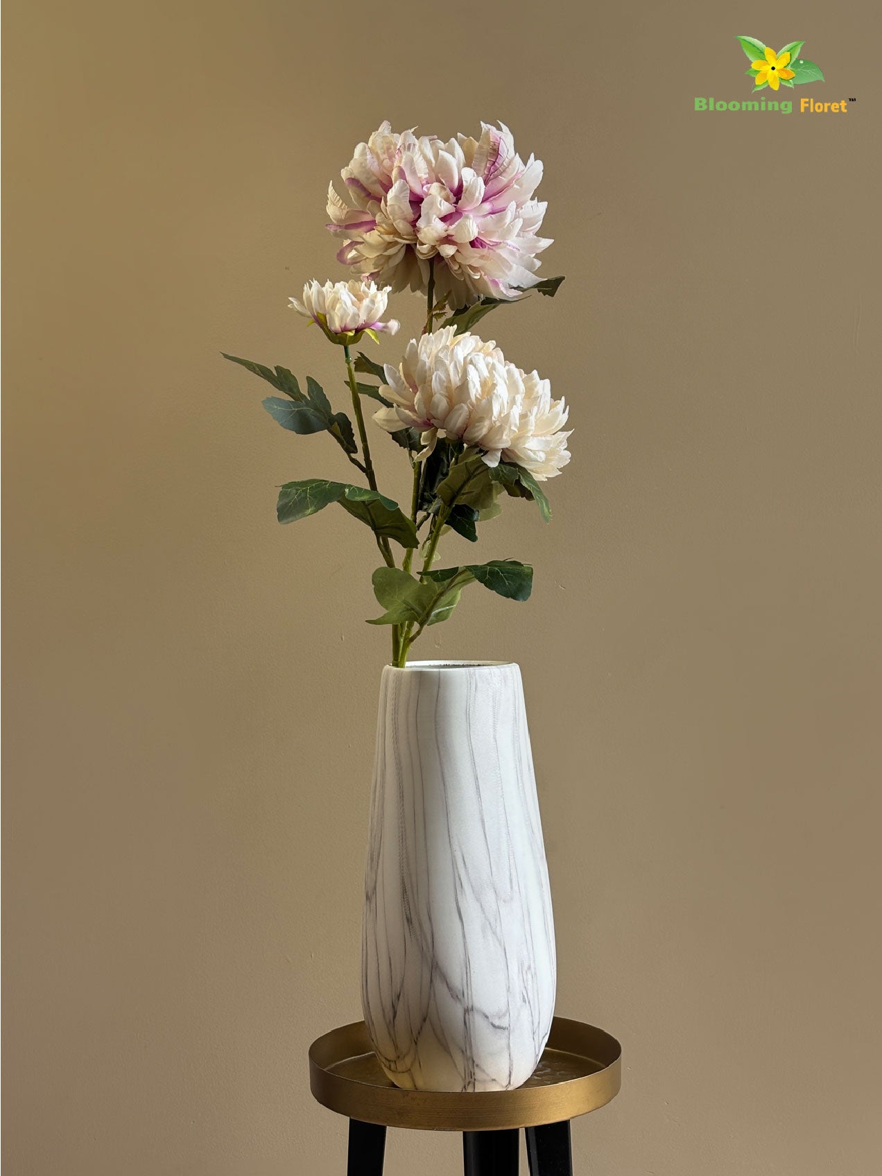 Luxe Artificial Peony Stick - White, Purple