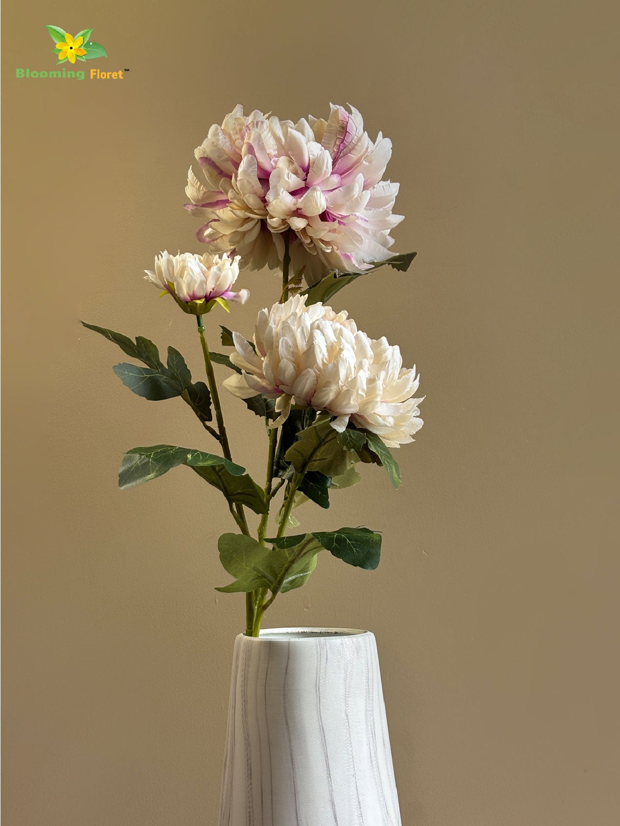 Luxe Artificial Peony Stick - White, Purple