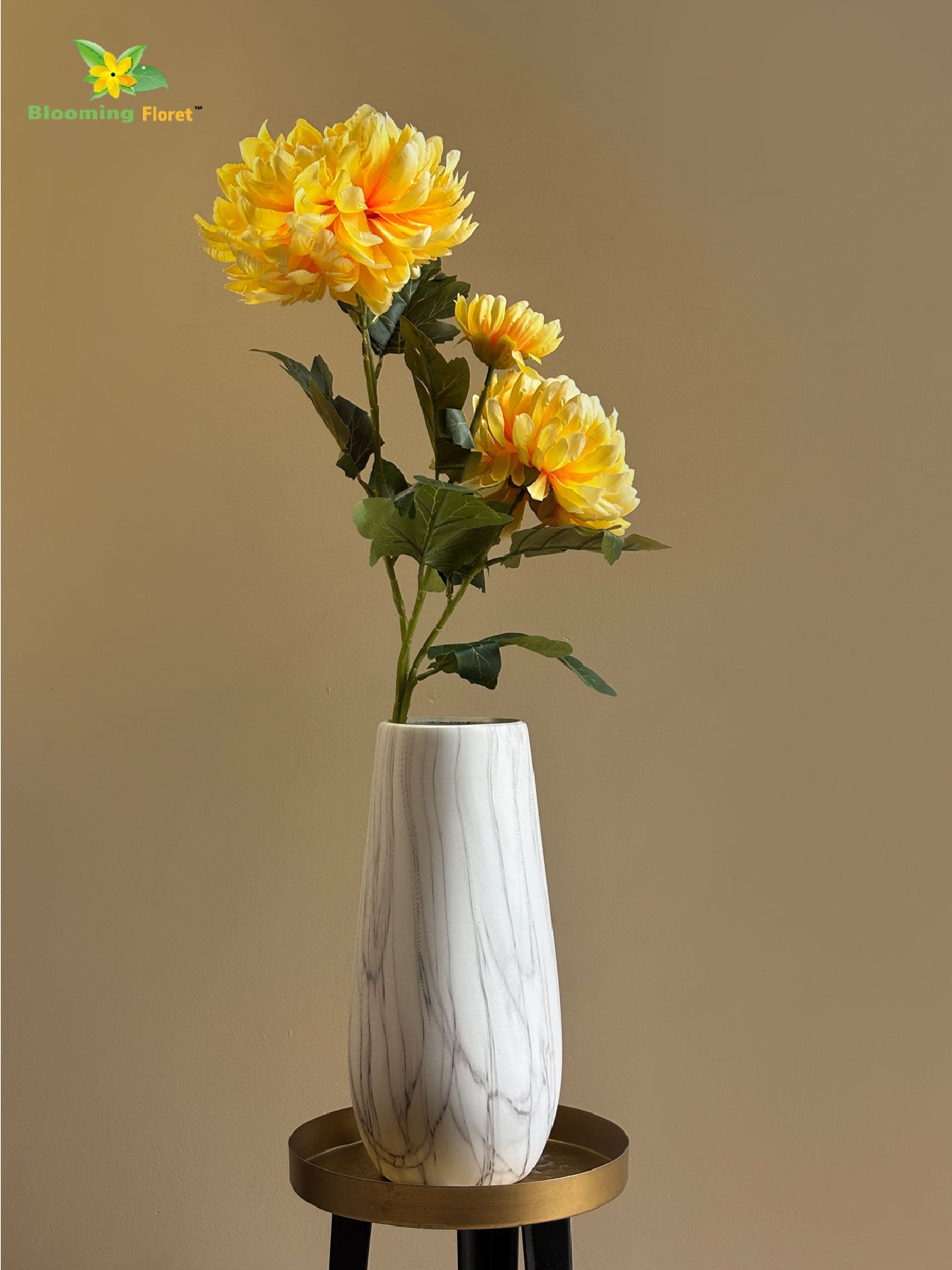 Luxe Artificial Peony Stick - Yellow