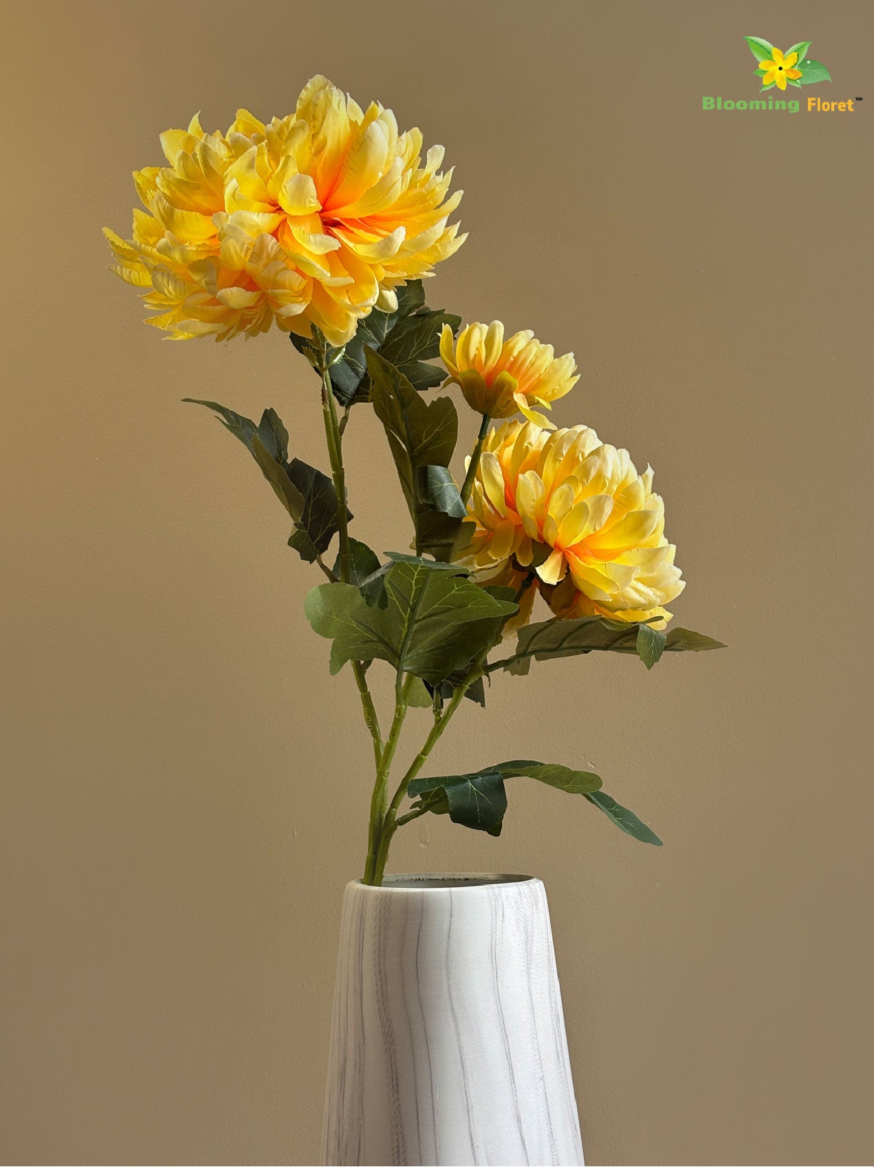 Luxe Artificial Peony Stick - Yellow