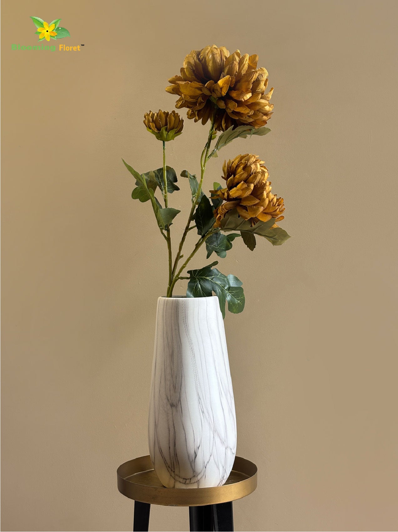 Luxe Artificial Peony Stick - Brown