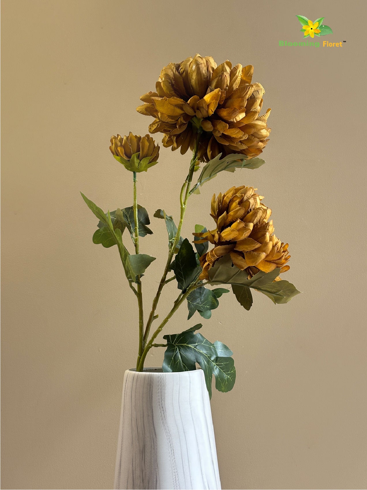 Luxe Artificial Peony Stick - Brown