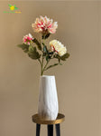 Luxe Artificial Peony Stick - Off White, Pink