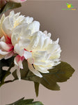 Luxe Artificial Peony Stick - Off White, Pink