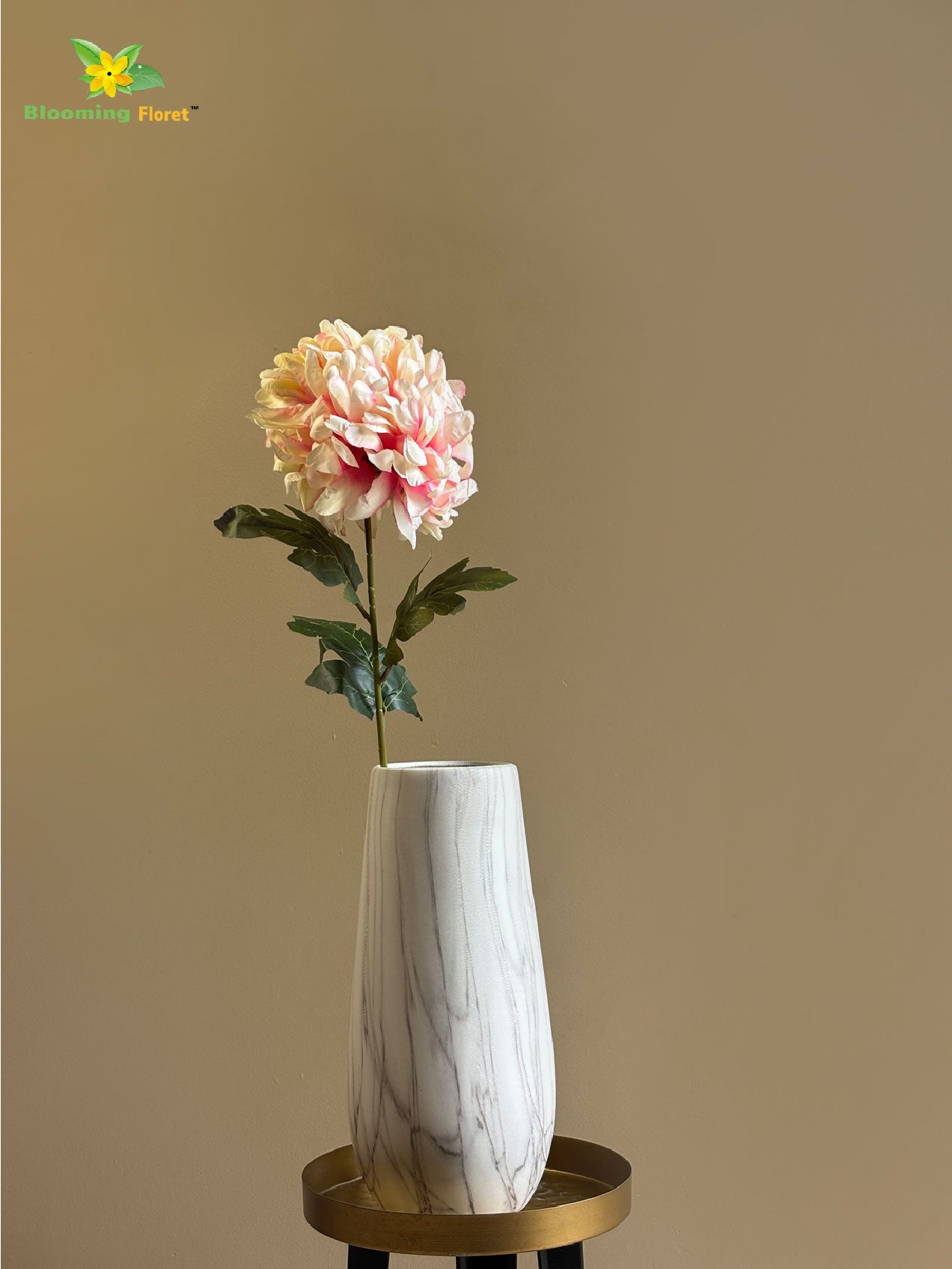 Luxe Artificial Peony Stick - Cream, Pink