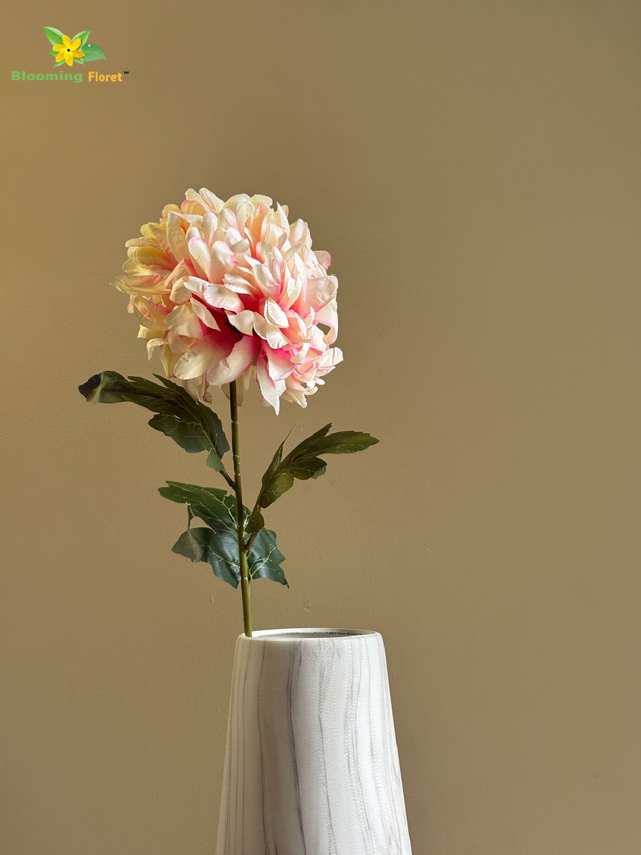 Luxe Artificial Peony Stick - Cream, Pink