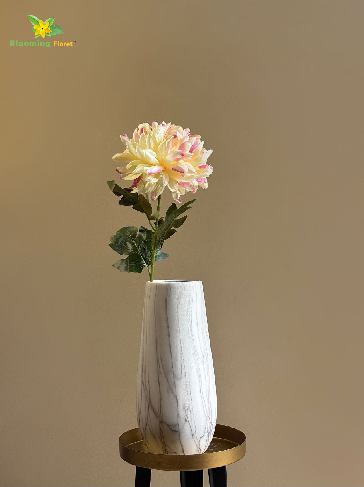 Luxe Artificial Peony Stick - Cream, Purple