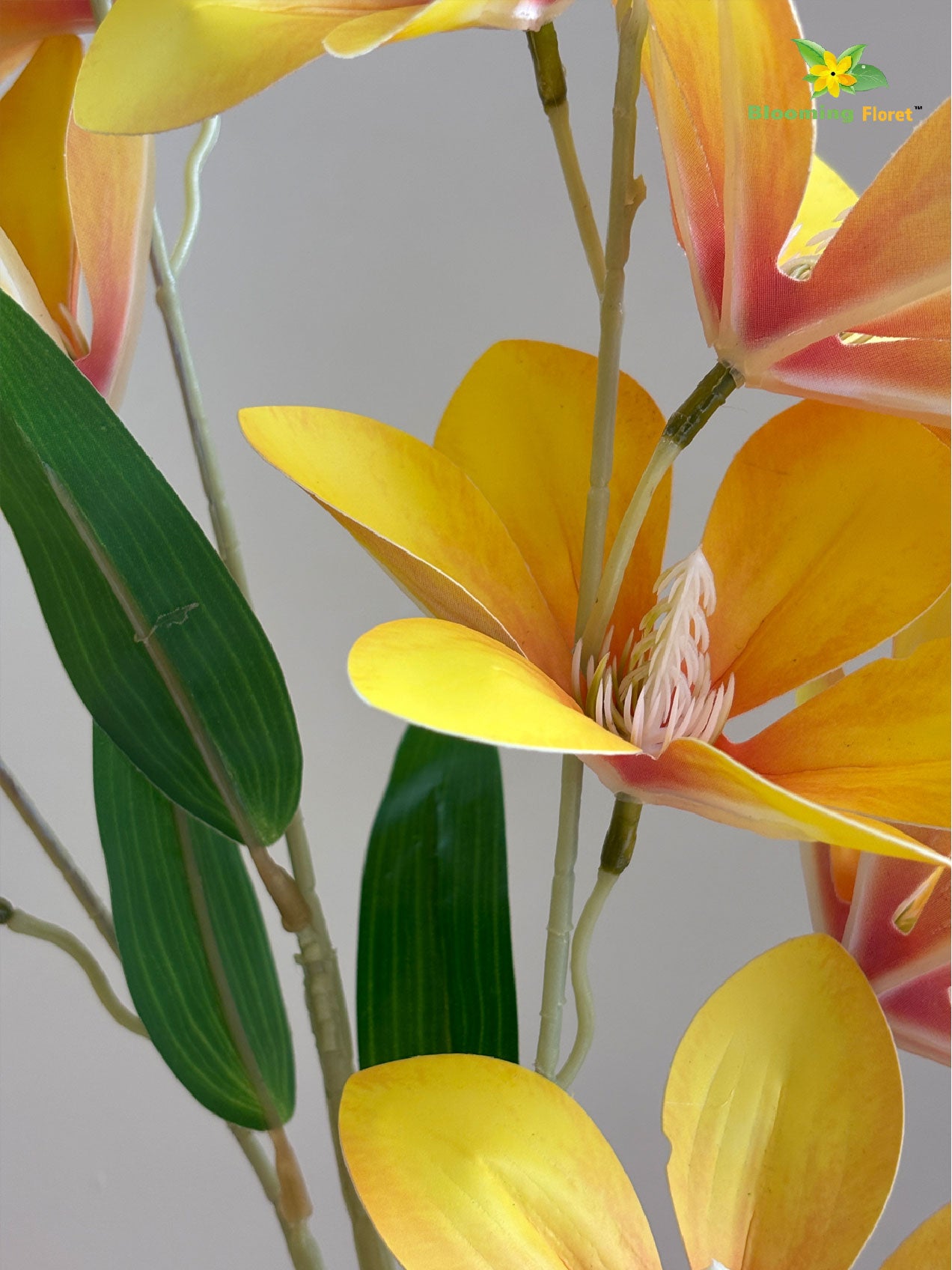Artificial Magnolia Flower Stick - Dark Yellow