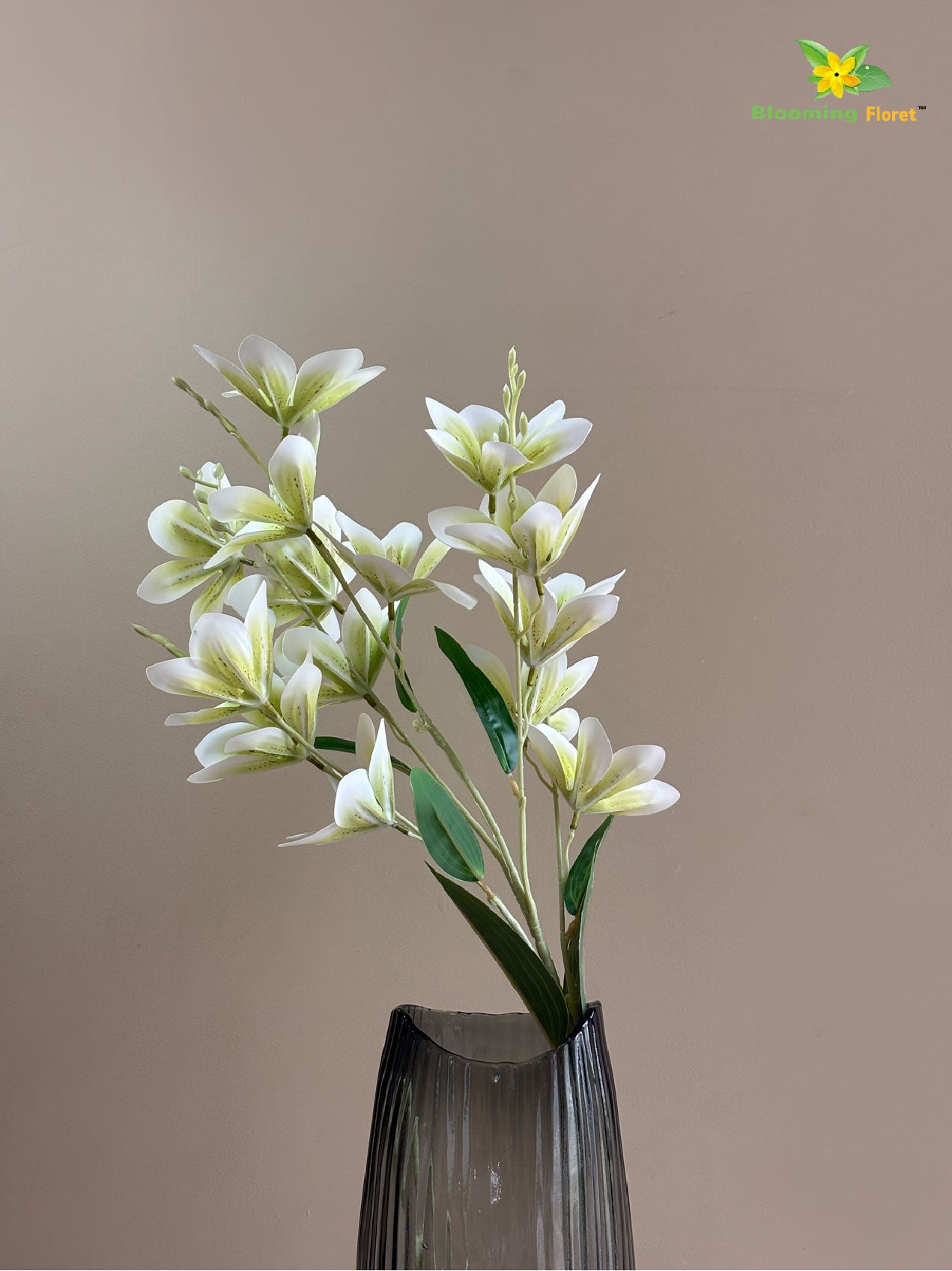 Artificial Magnolia Flower Stick | Mint Green | 85 cm