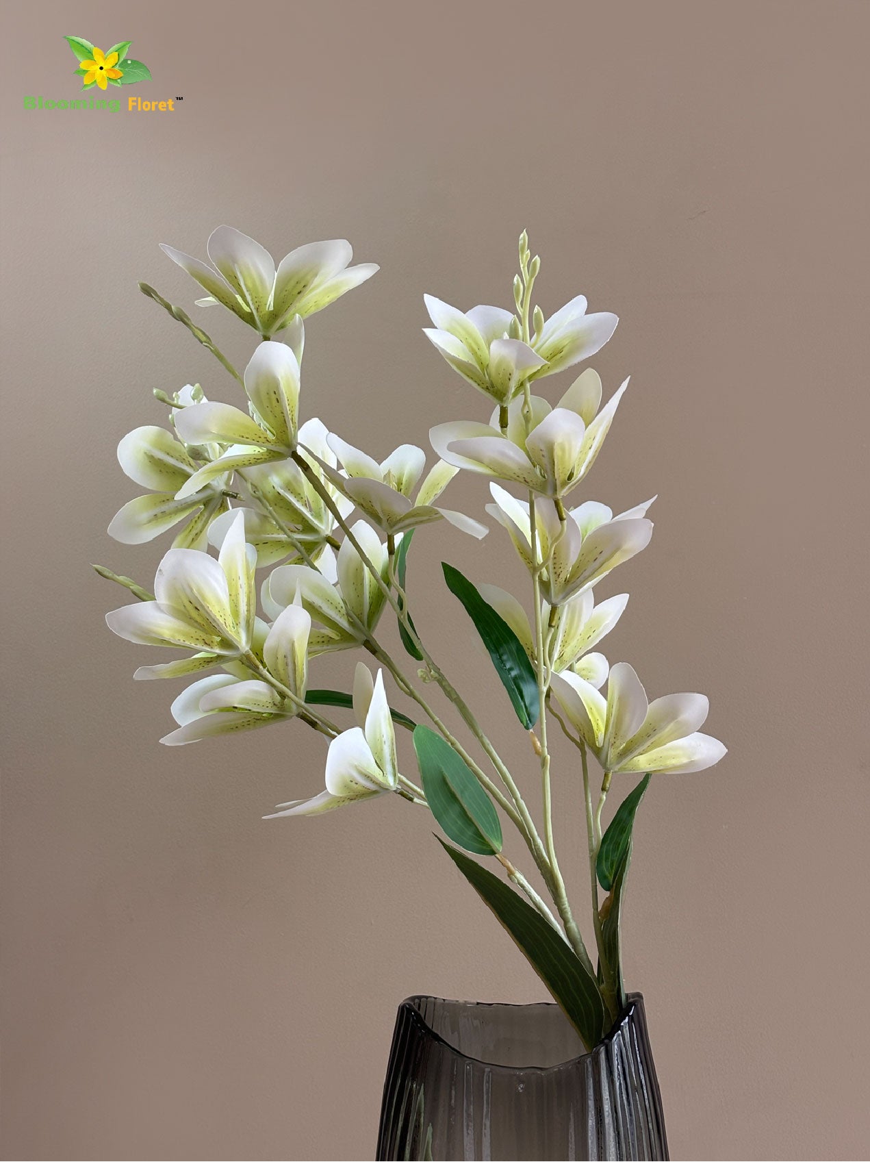 Artificial Magnolia Flower Stick | Mint Green | 85 cm