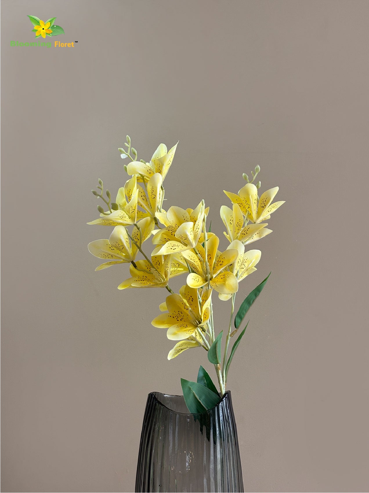 Artificial Magnolia Flower Stick | Sunshine Yellow | 85 cm