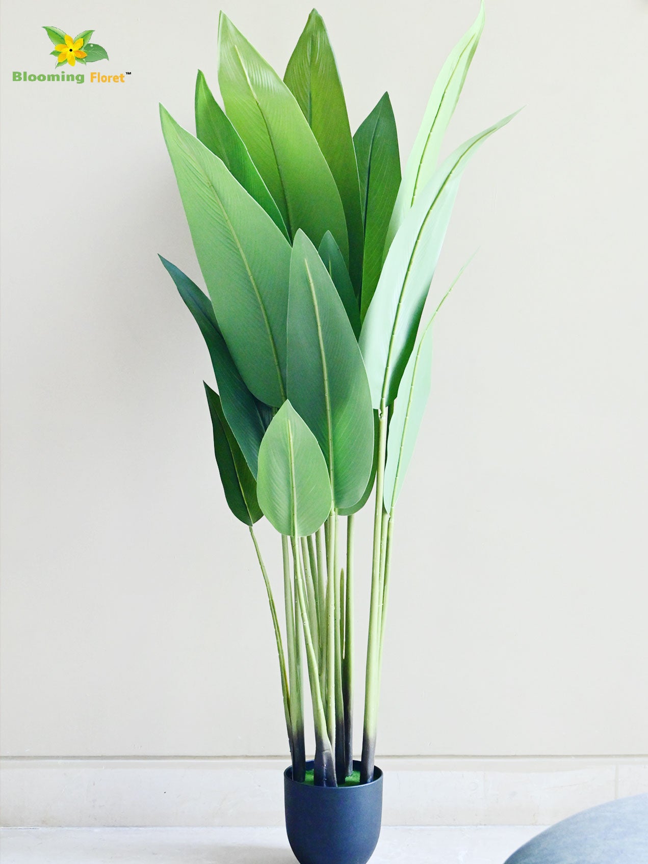 Artificial Bird of Paradise Plant – 119 cm, 15 Leaves with Basic Pot