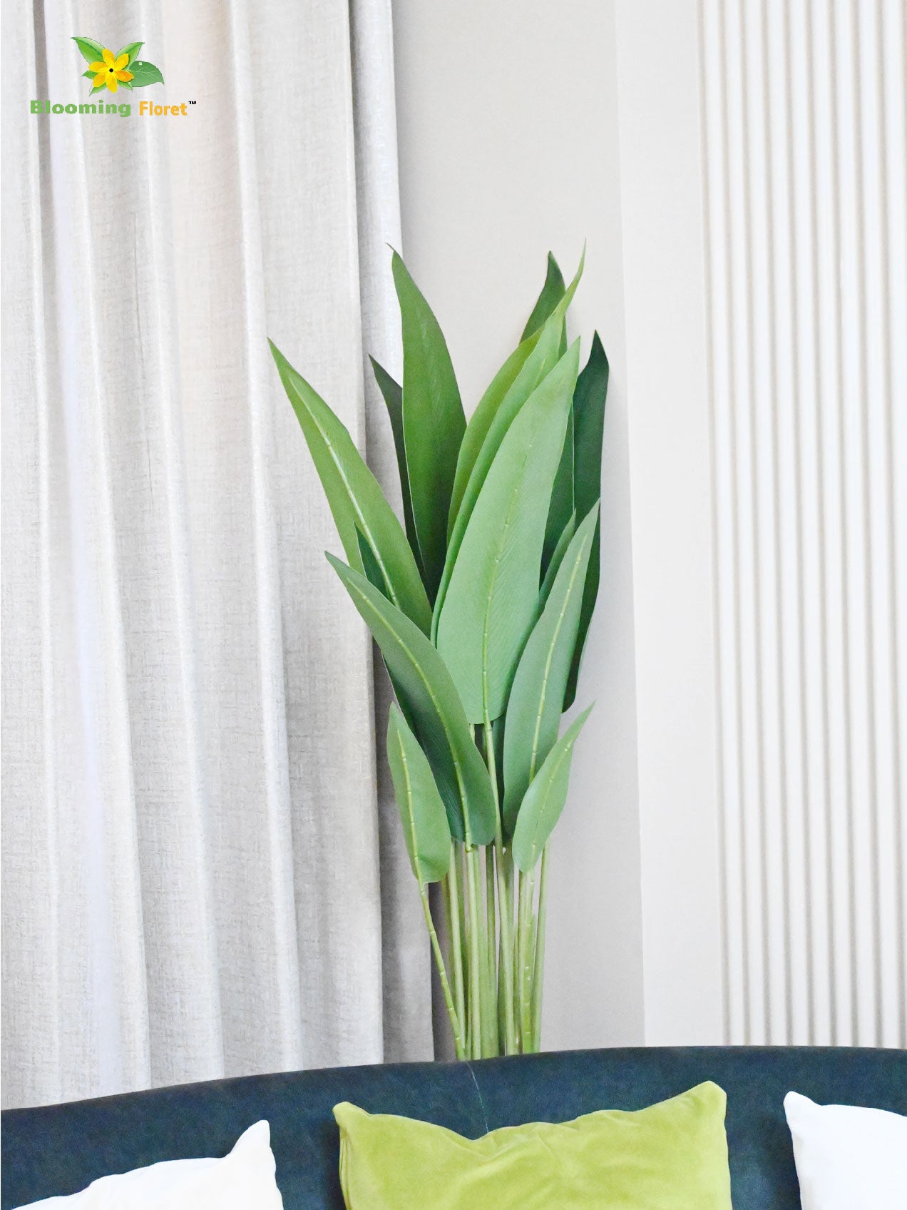 Artificial Bird of Paradise Plant – 119 cm, 15 Leaves with Basic Pot