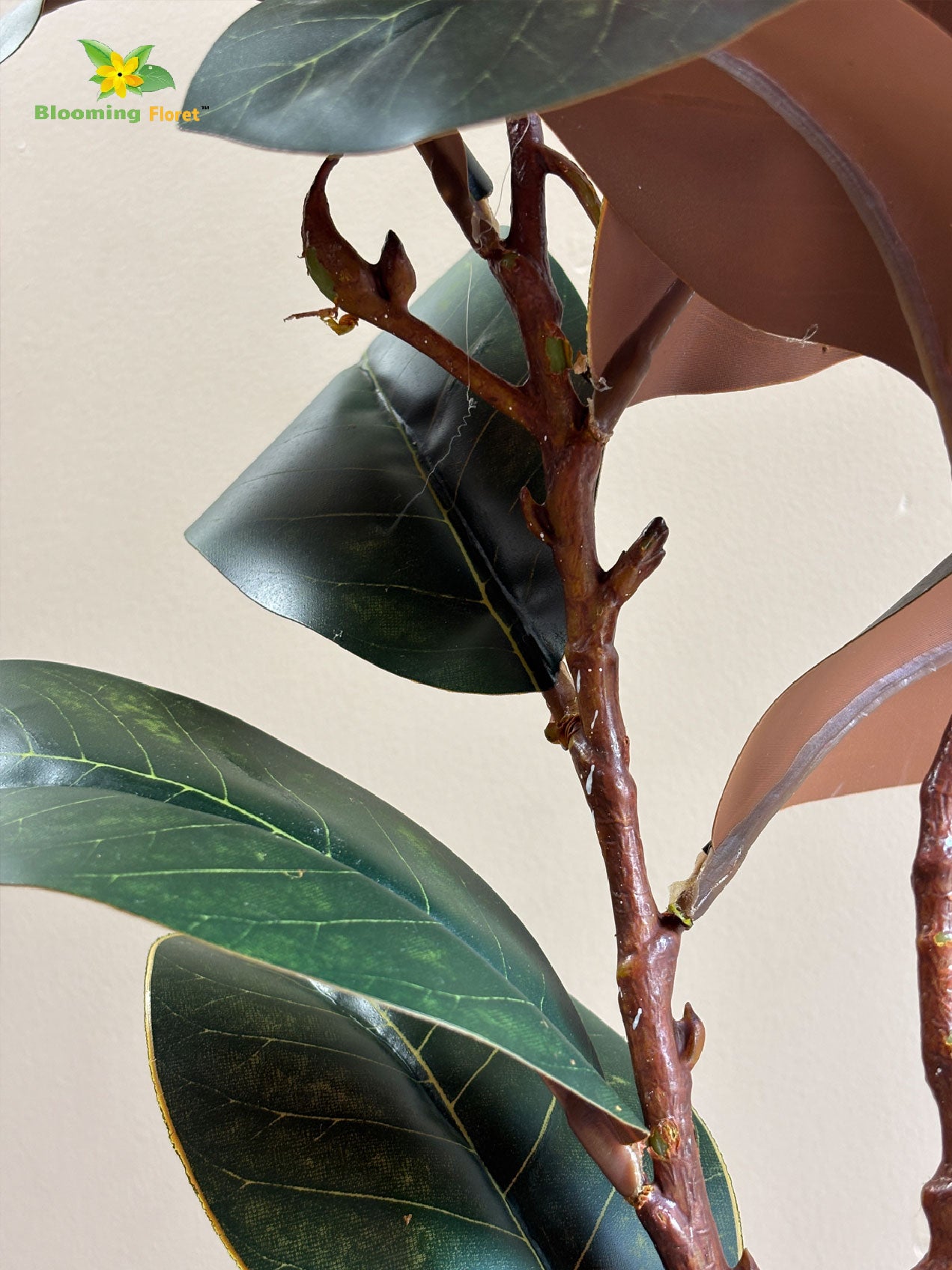 Artificial Magnolia Flower Branch – Dark Red