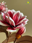 Artificial Magnolia Flower Branch – Dark Red