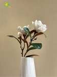 Artificial Magnolia Flower Branch – White