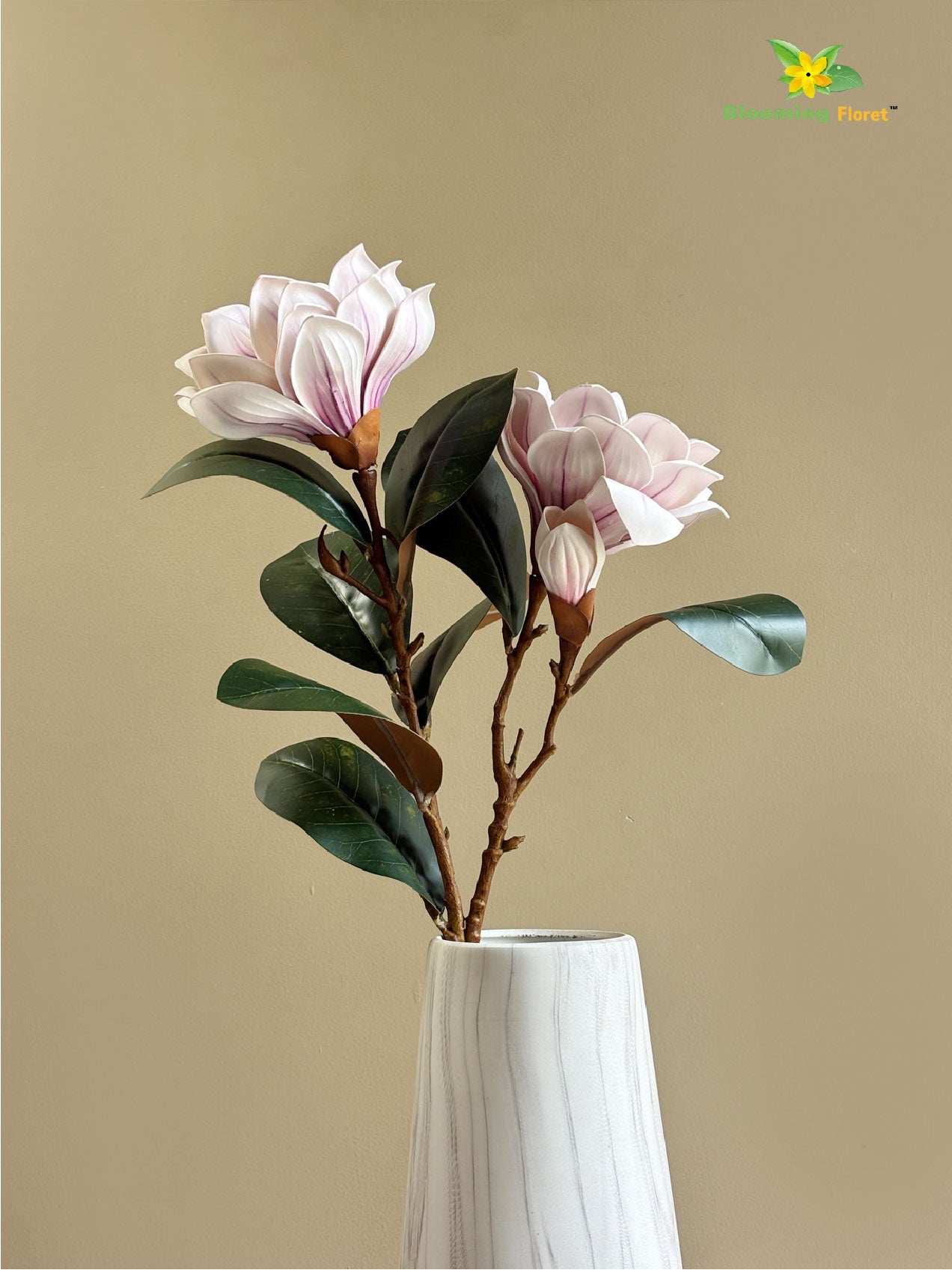 Artificial Magnolia Flower Branch – Light Purple