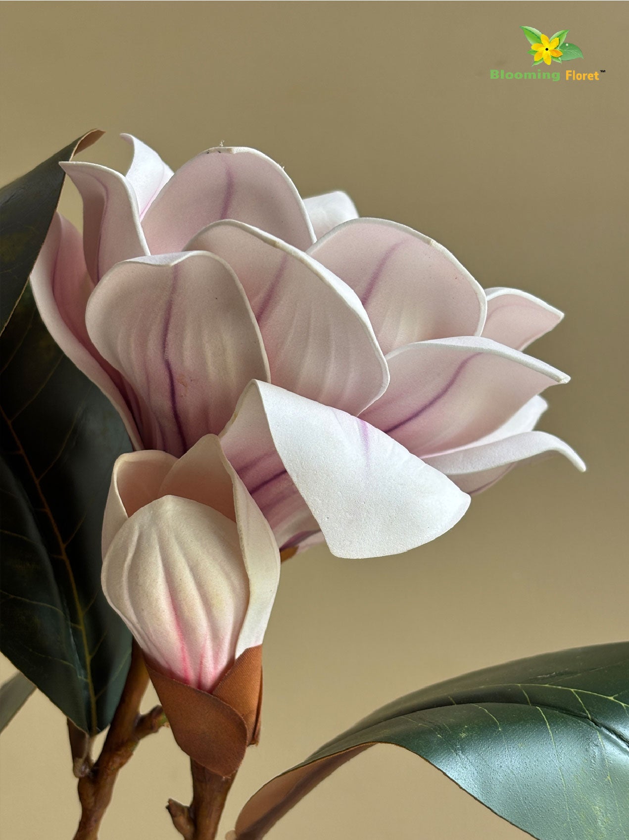 Artificial Magnolia Flower Branch – Light Purple