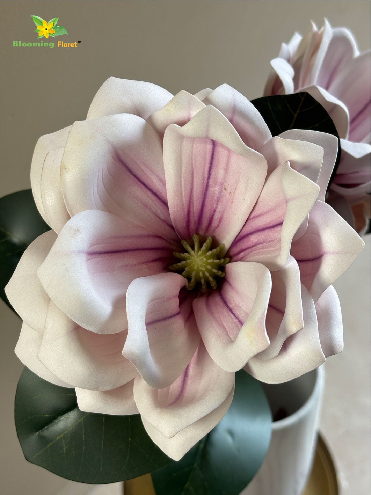 Artificial Magnolia Flower Branch – Light Purple