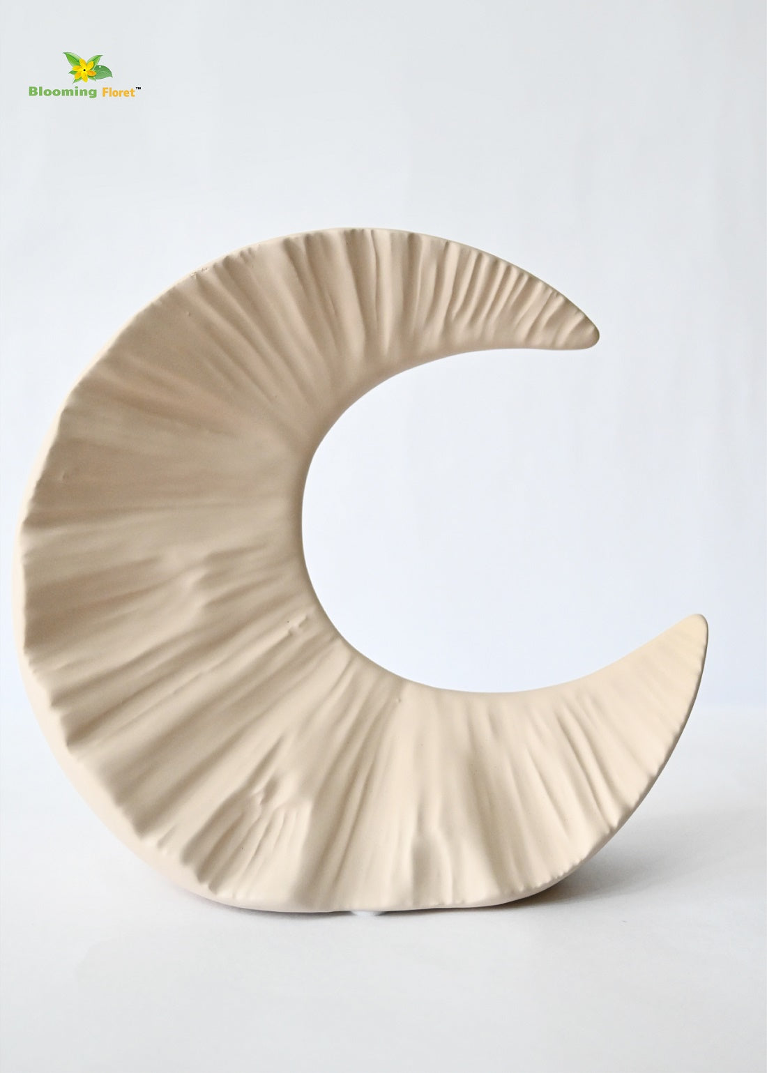 Half-Moon Ceramic Vase - Beige