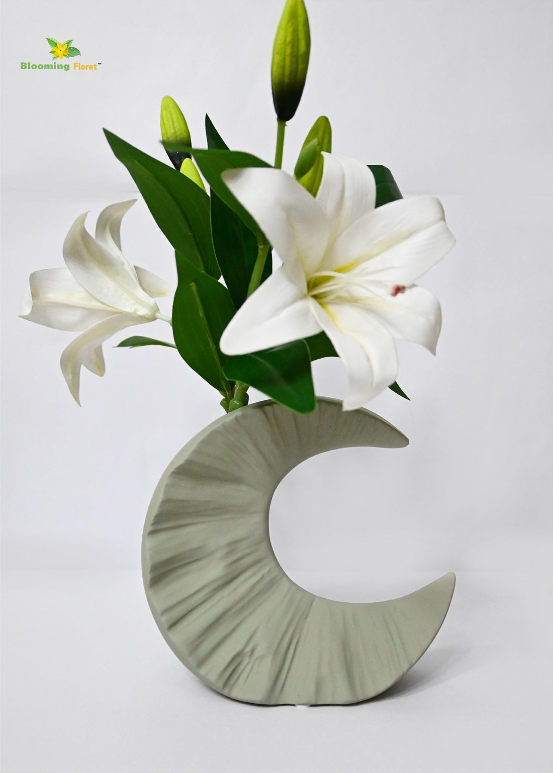 Half-Moon Ceramic Vase - Green