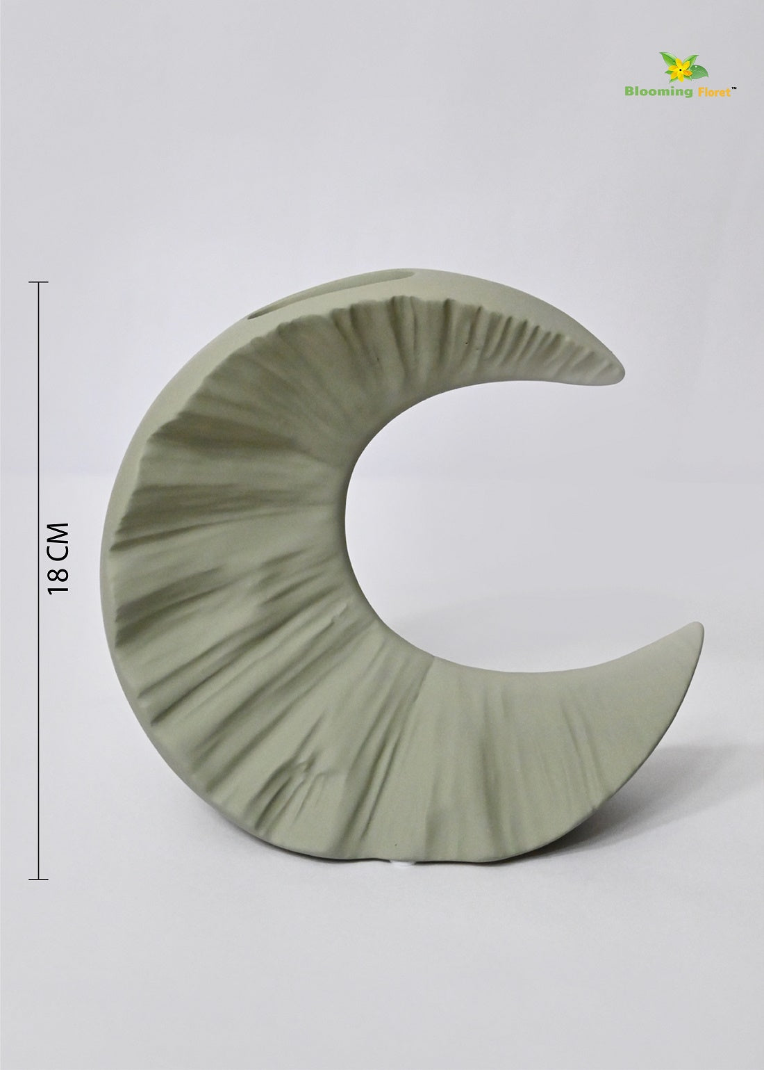 Half-Moon Ceramic Vase - Green