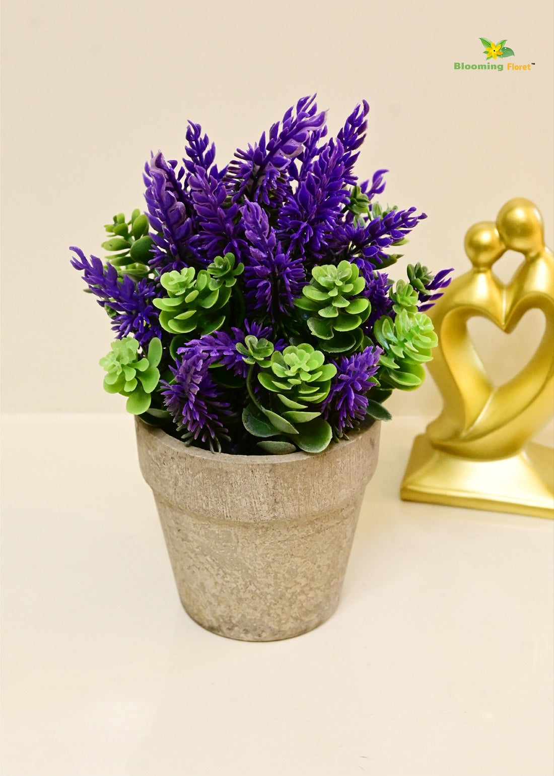 Blooming Floret Lavender & White Artificial Succulent – Perfect Accent for Home & Office Décor.