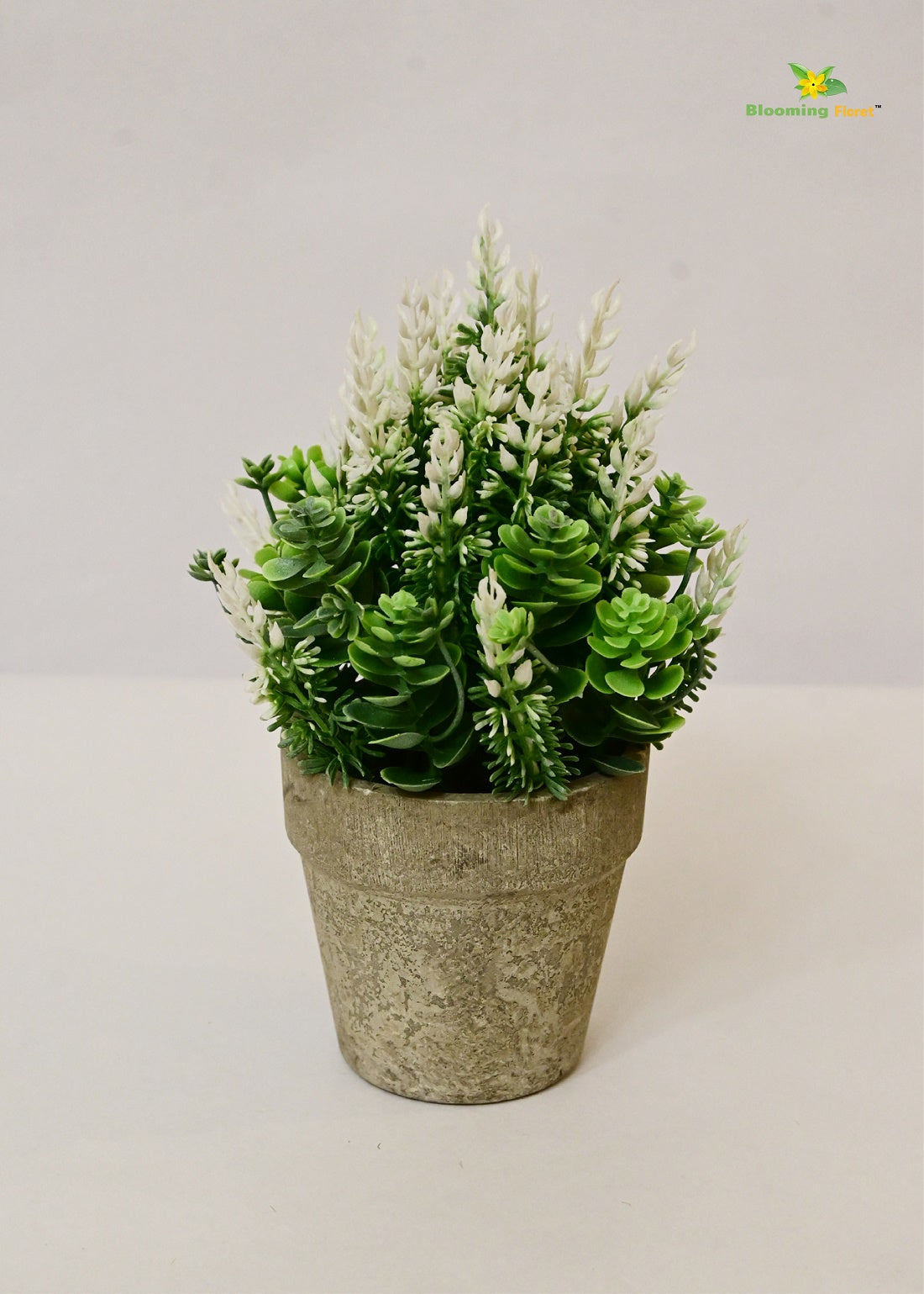 Blooming Floret Lavender & White Artificial Succulent – Perfect Accent for Home & Office Décor.