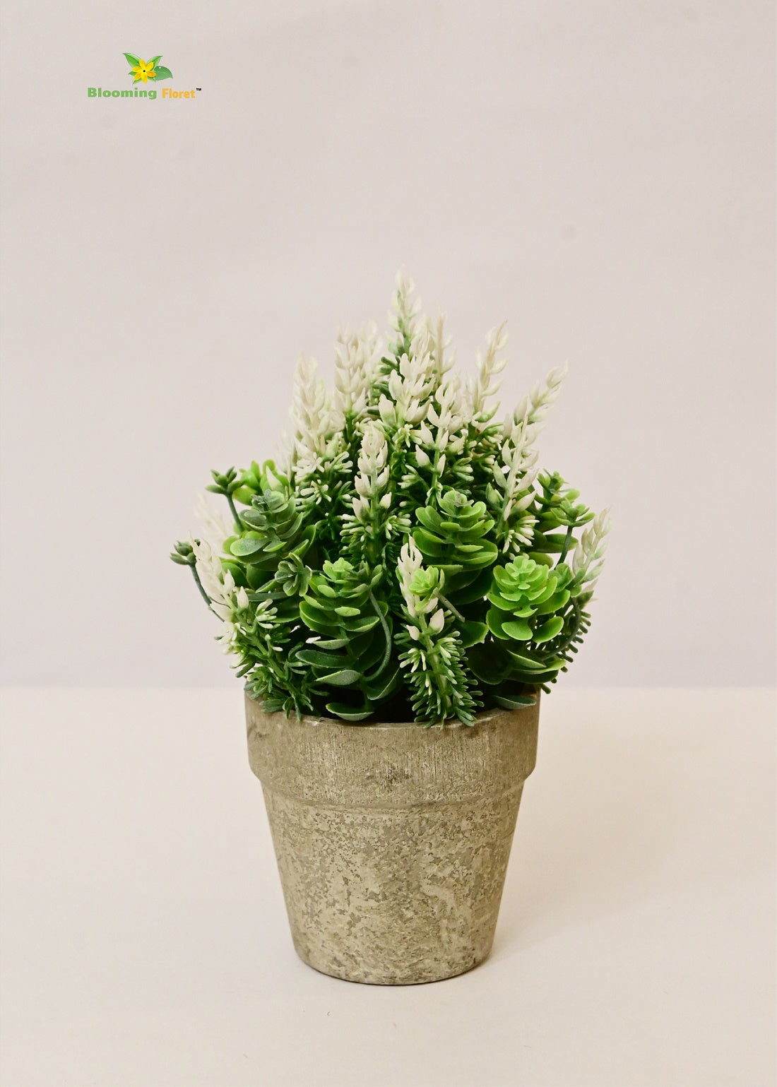 Blooming Floret Lavender & White Artificial Succulent – Perfect Accent for Home & Office Décor.