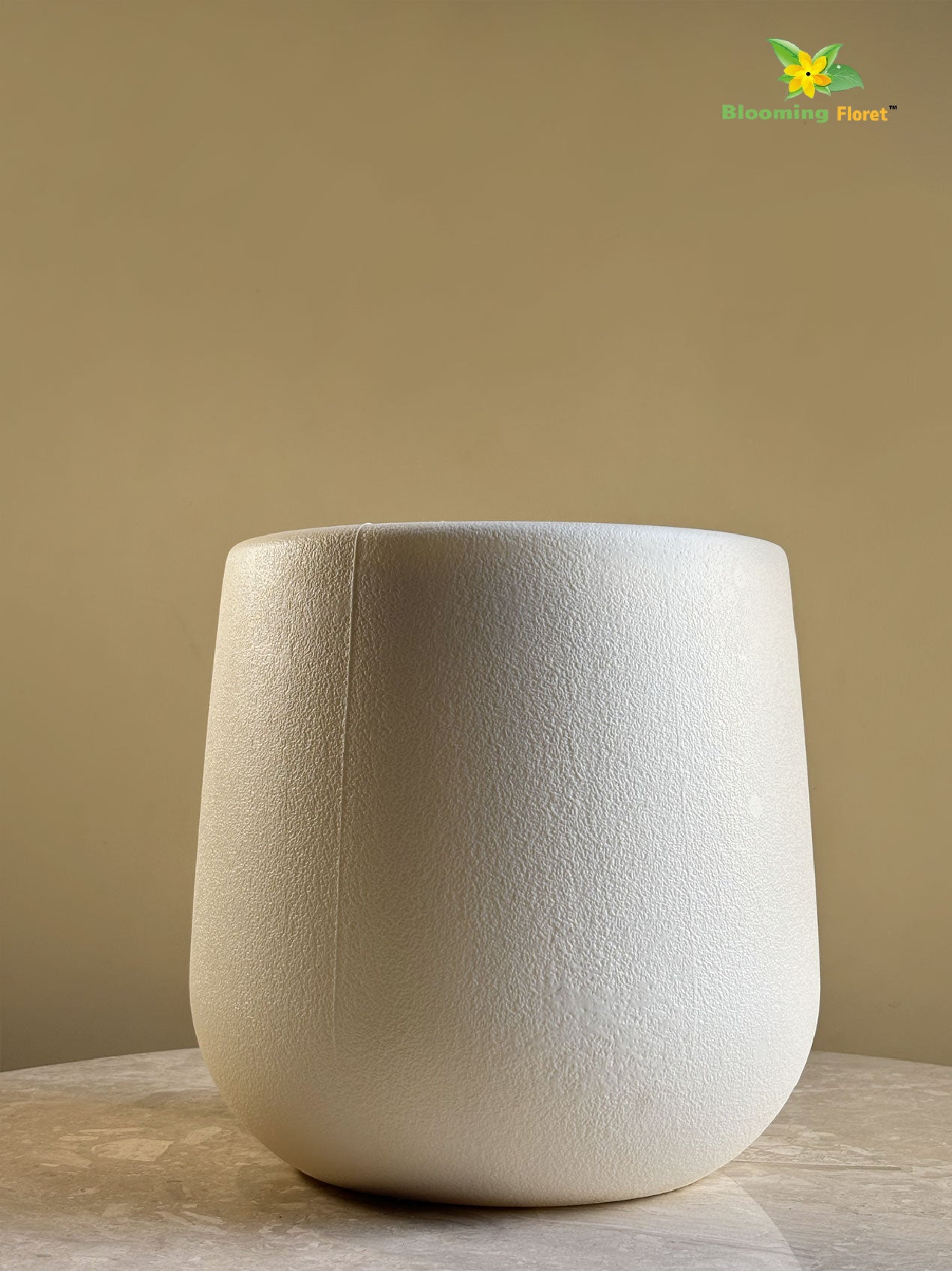 Textured Plain Cream Planters | Set of 2