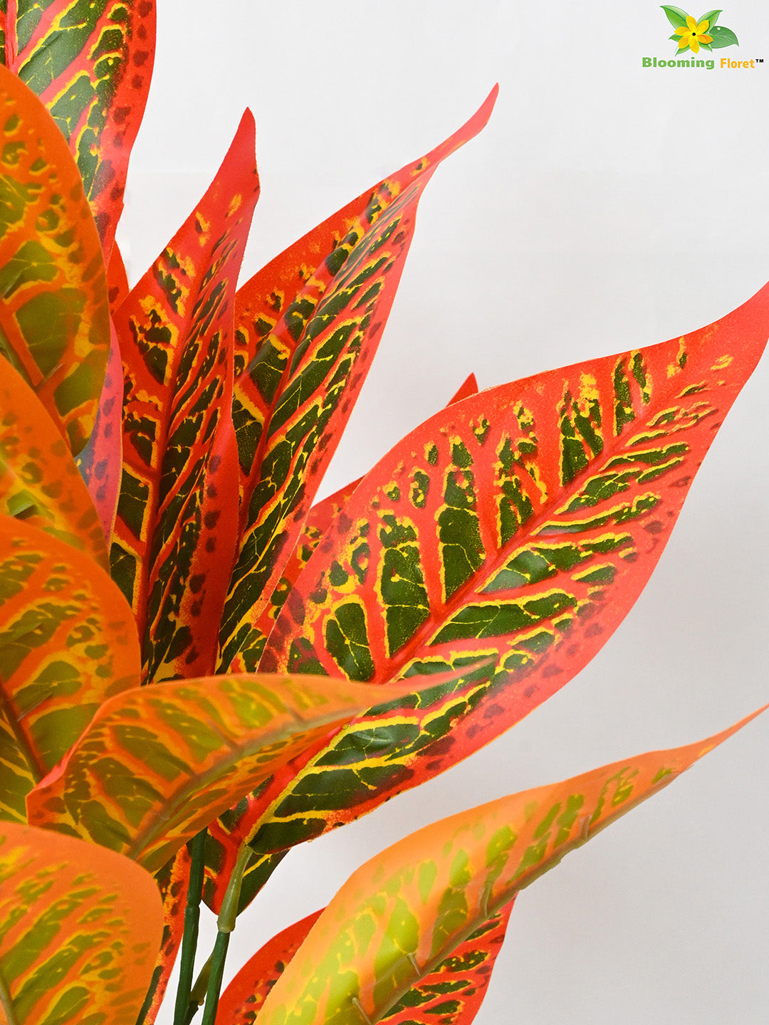 Artificial Red Iceton Croton Plant For Decor having 26 Leaves with Pot | 71.1 cm Tall Plant