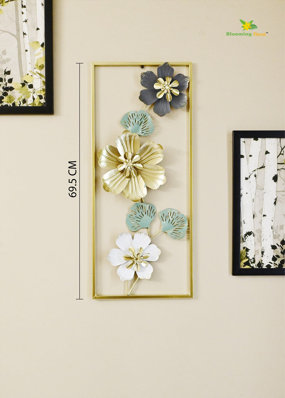 Luxe Metallic Blossom Wall Art