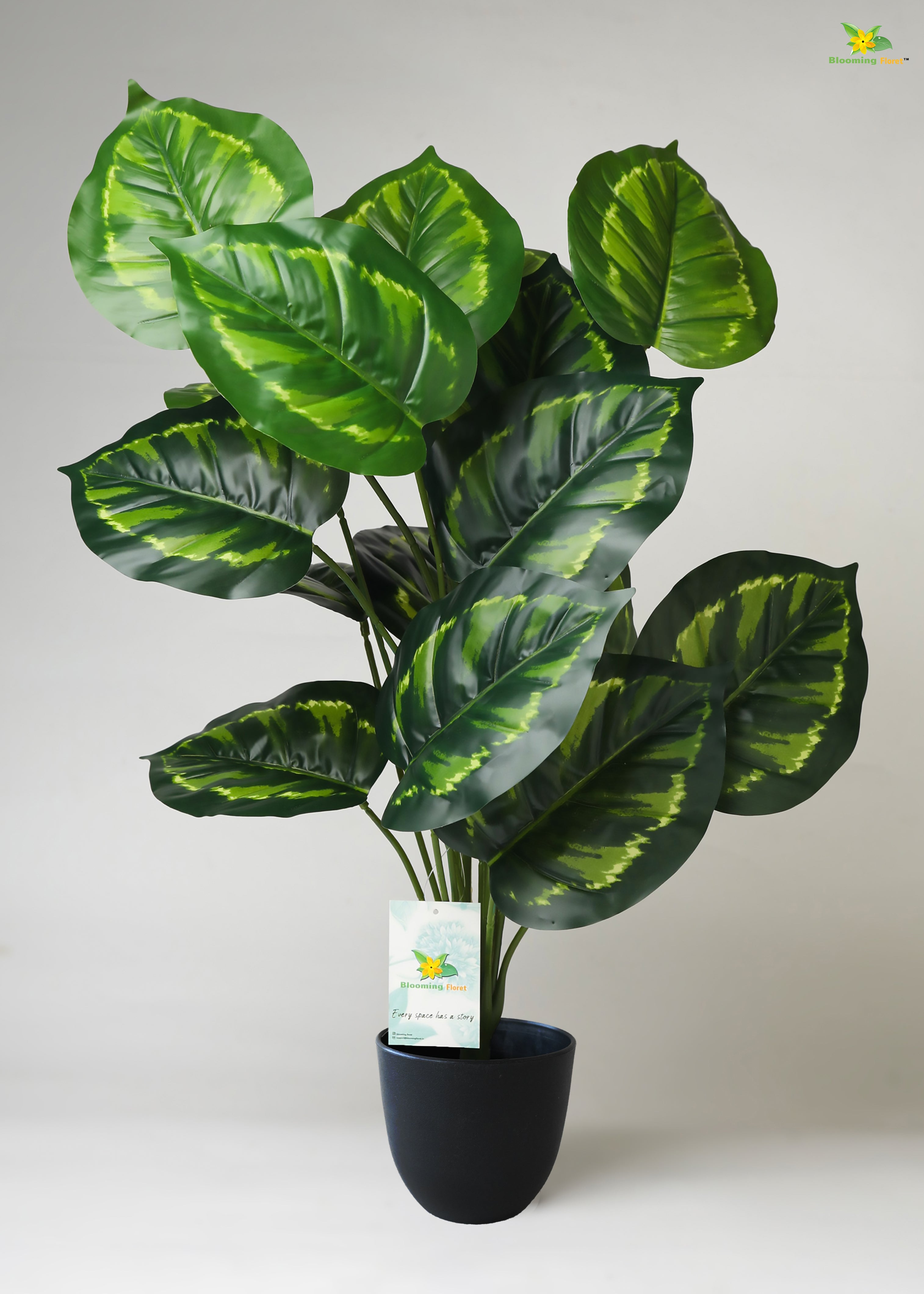 Artificial Philodendron Plant For Decor-18  Leaves-63.5 cm tall Plant-With Basic Pot