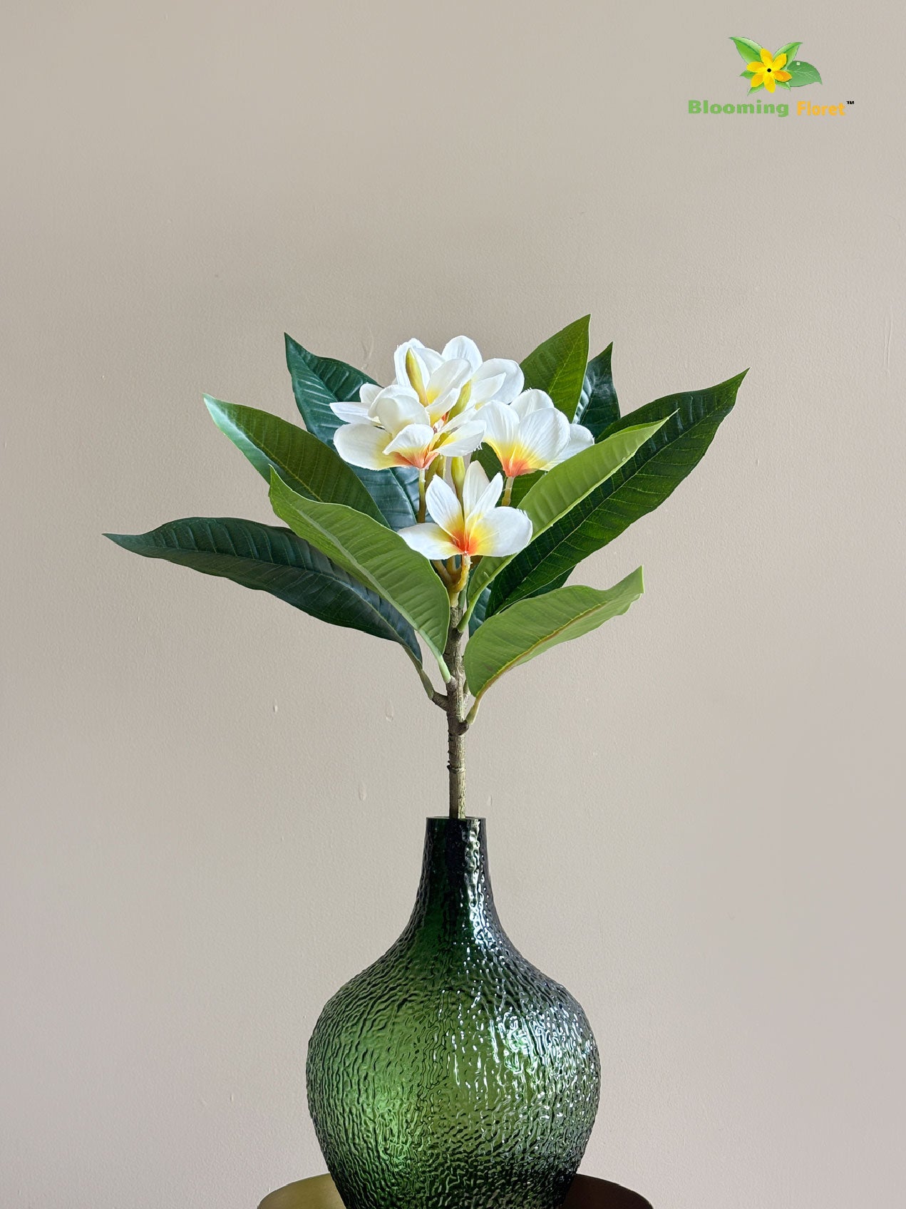 Artificial Frangipani Flower Stick – 62 cm, Cream