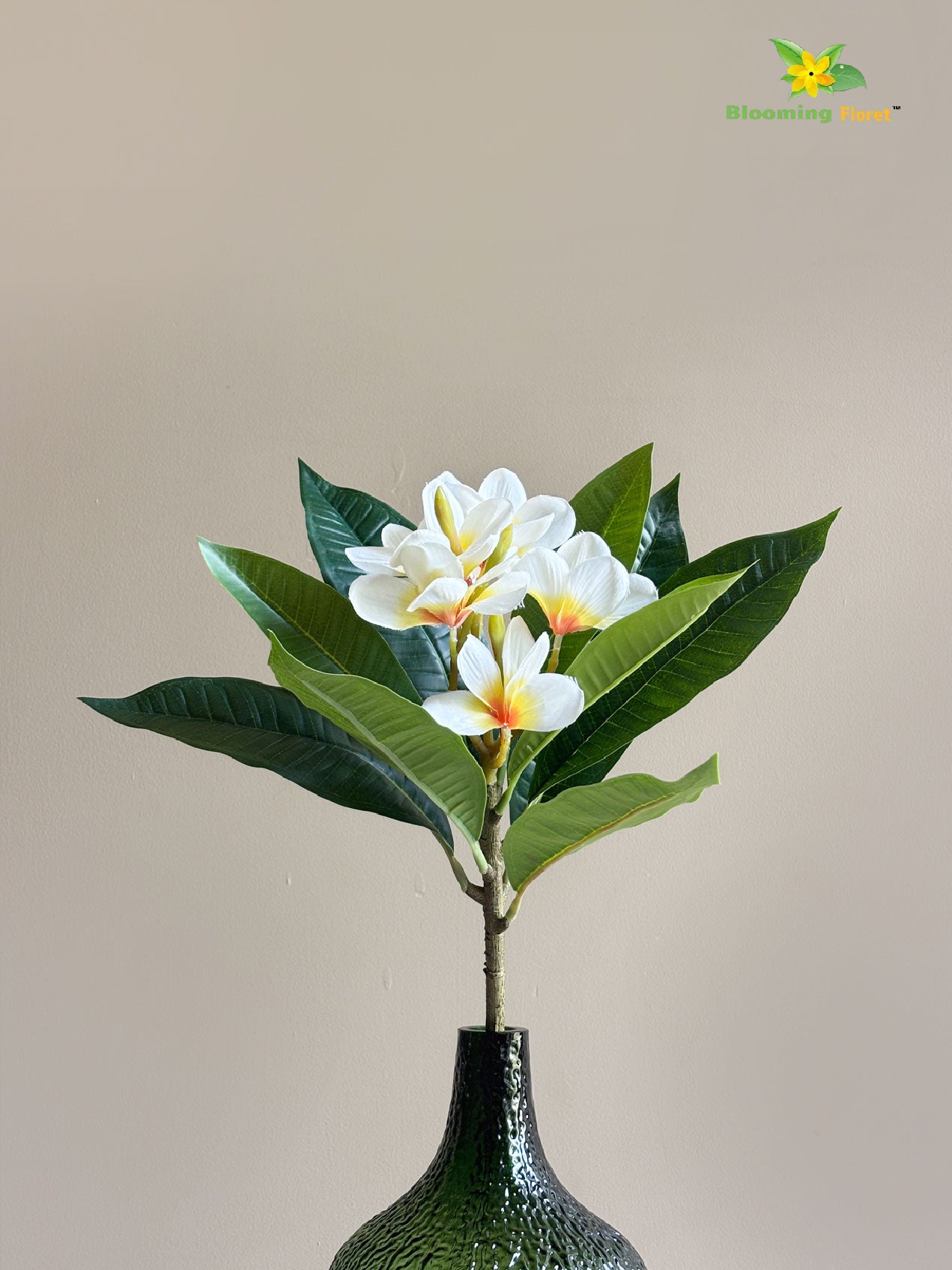 Artificial Frangipani Flower Stick – 62 cm, Cream