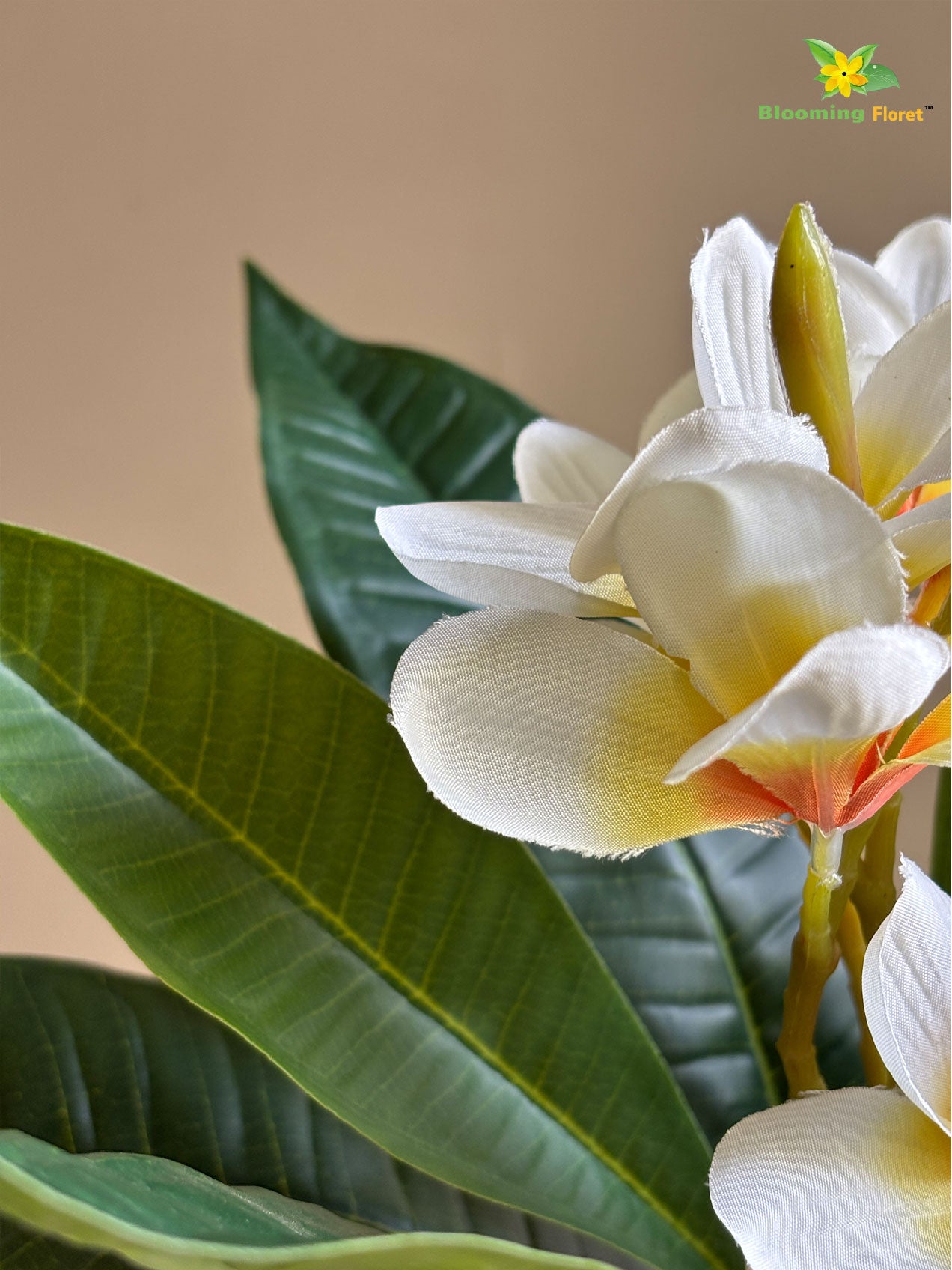 Artificial Frangipani Flower Stick – 62 cm, Cream