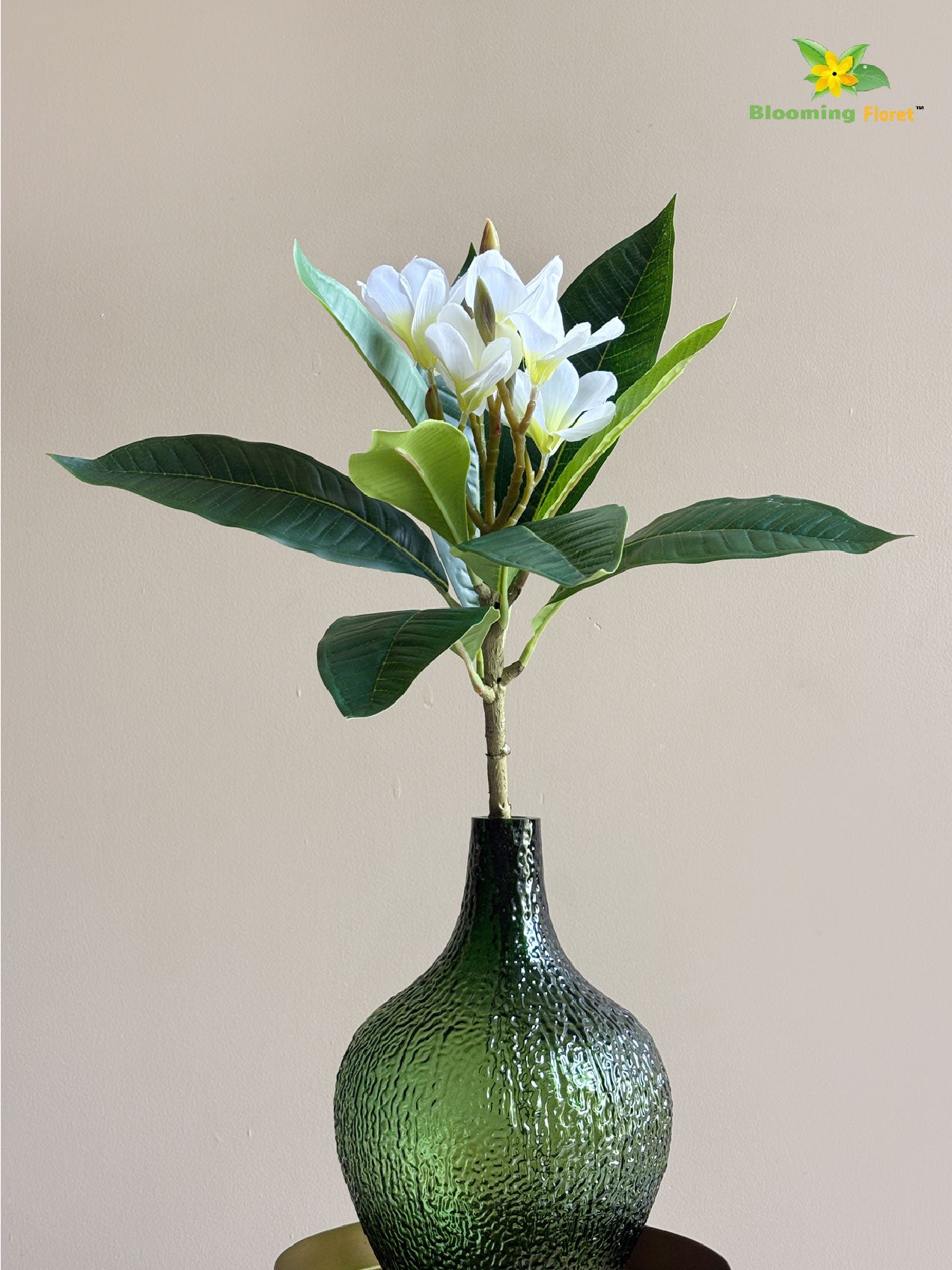 Artificial Frangipani Flower Stick – 62 cm, White