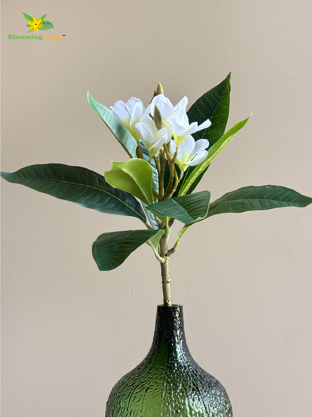 Artificial Frangipani Flower Stick – 62 cm, White