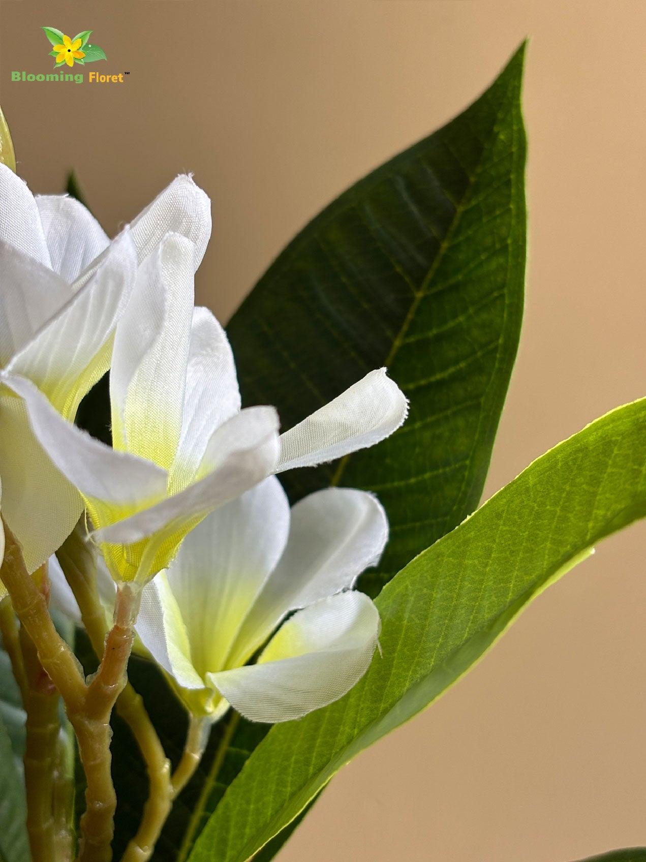 Artificial Frangipani Flower Stick – 62 cm, White