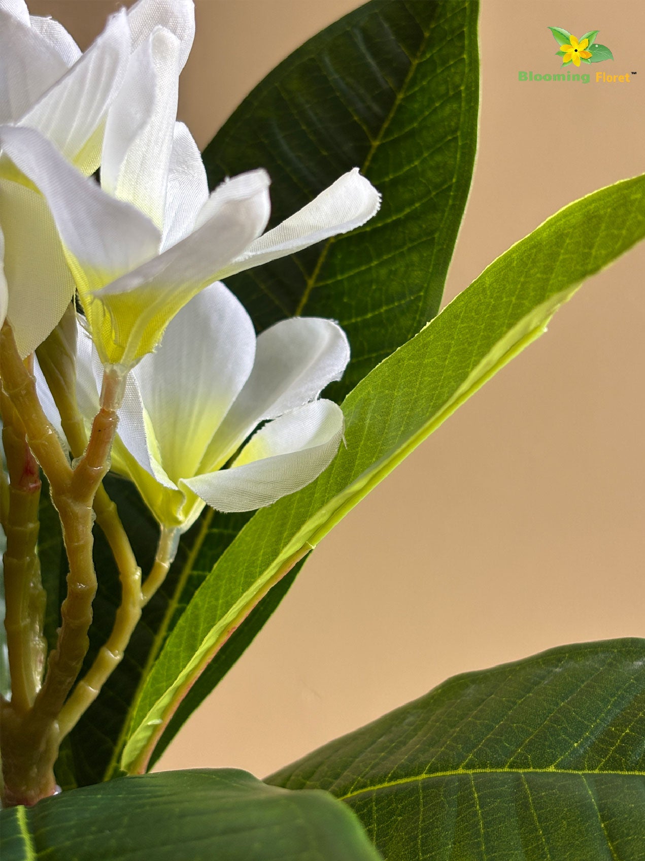 Artificial Frangipani Flower Stick – 62 cm, White