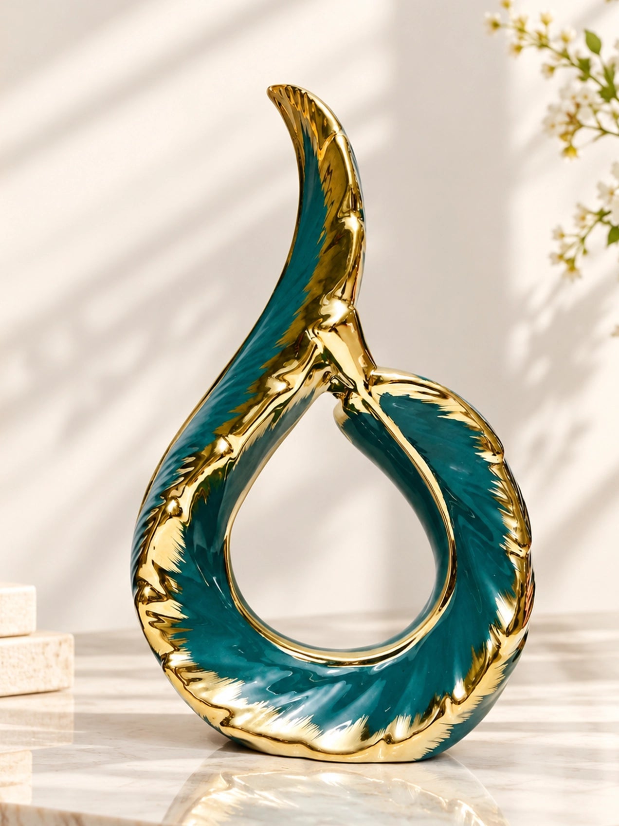 Ceramic Figurine Statue | Green | 29 cm