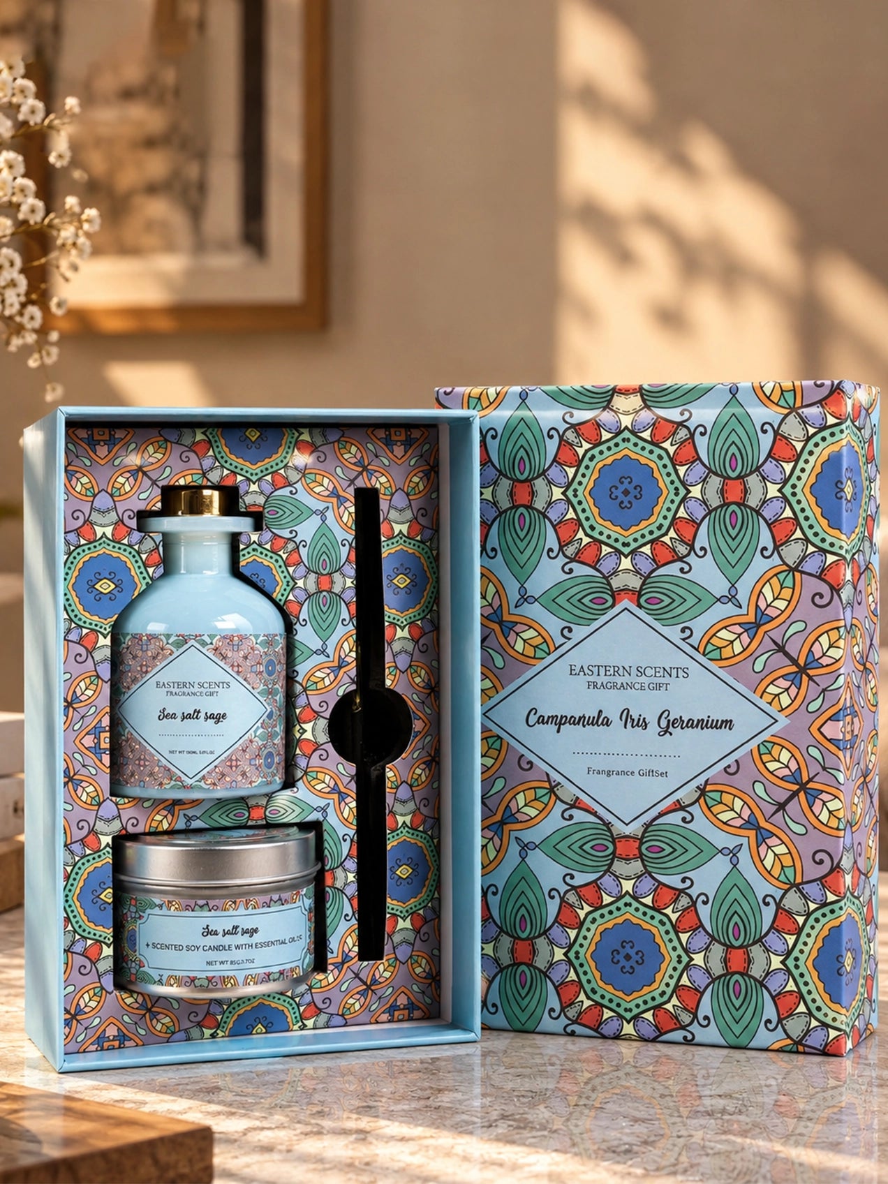 Premium Diffuser & Candle Set | 20 cm | Sea Salt Sage